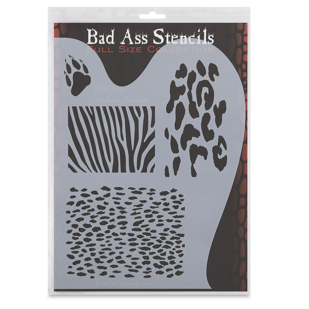 Airbrush Face and Body Stencils - Front view of package of Animalia stencil