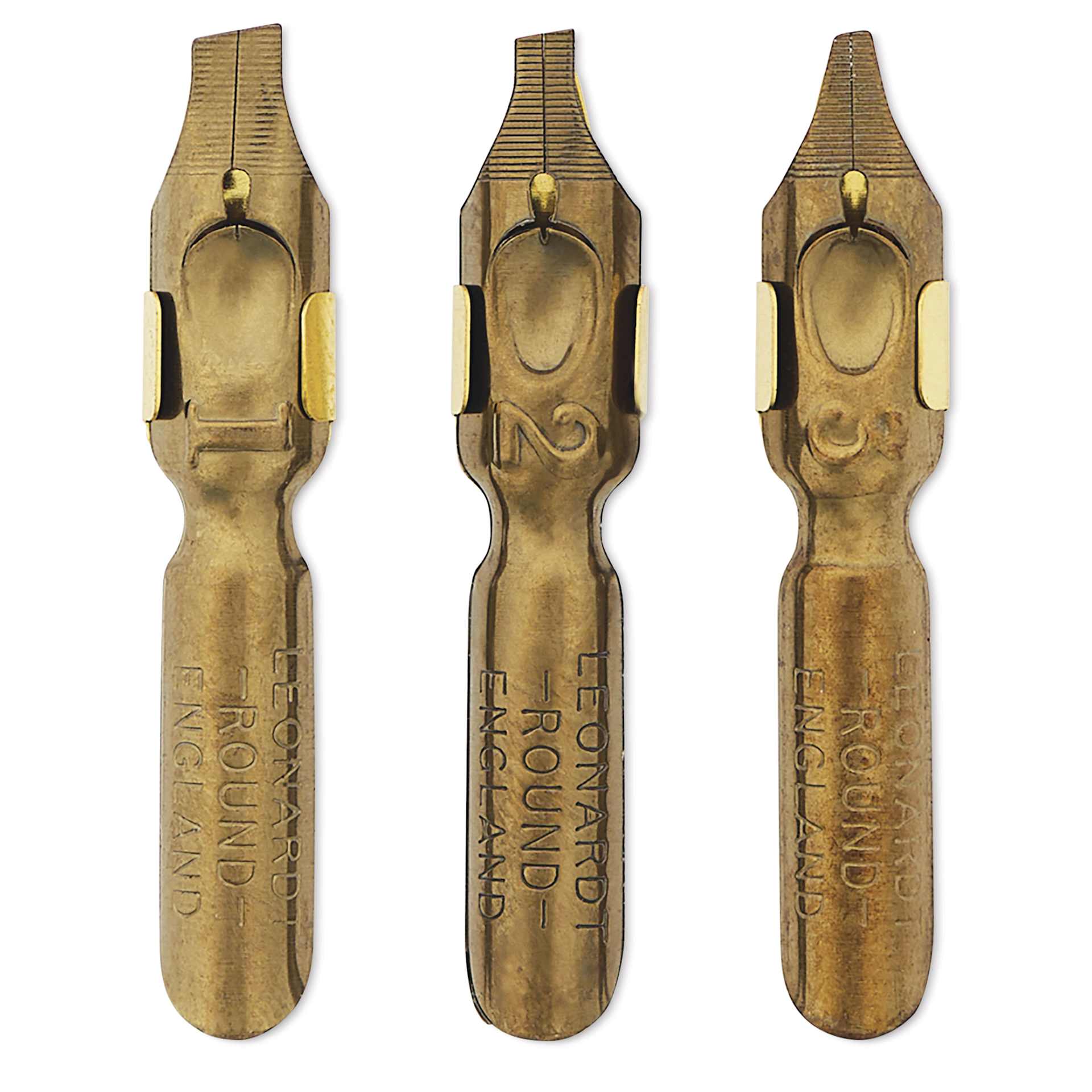 Manuscript Leonardt Dip Pen Nibs - Round Hand Left Oblique, Set of 3