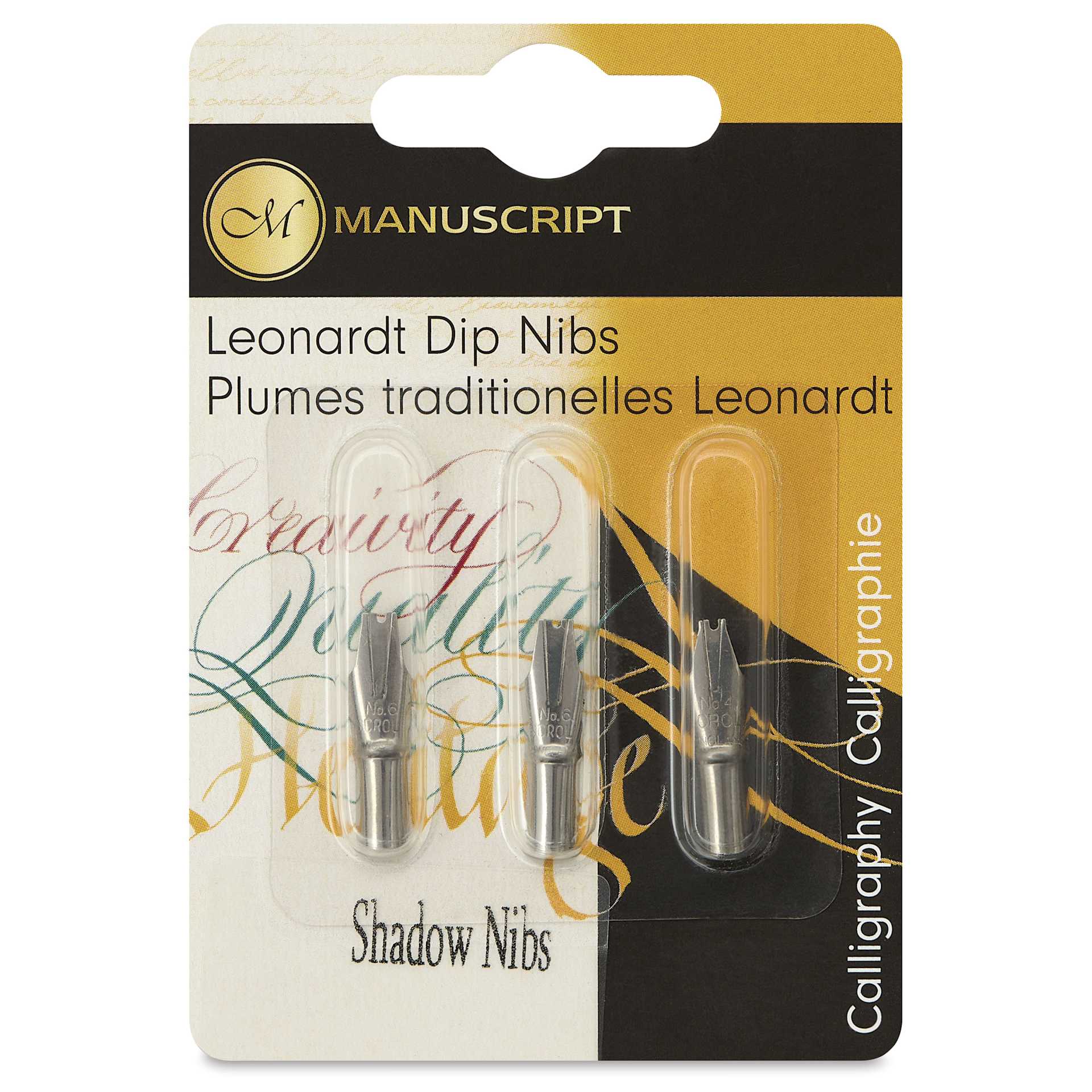 Manuscript Leonardt Dip Pen Nibs - Shadow, Set of 3, front of packaging