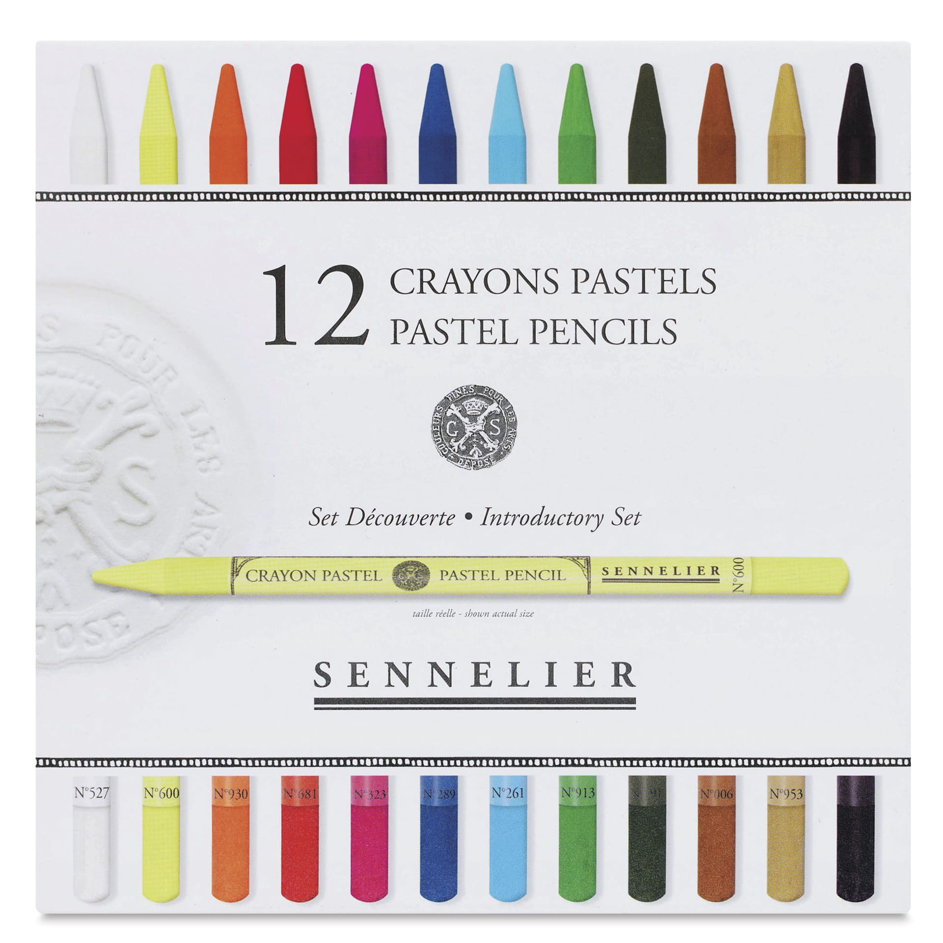 Sennelier Woodless Pastel Pencils - Set of 12, Assorted, front of packaging
