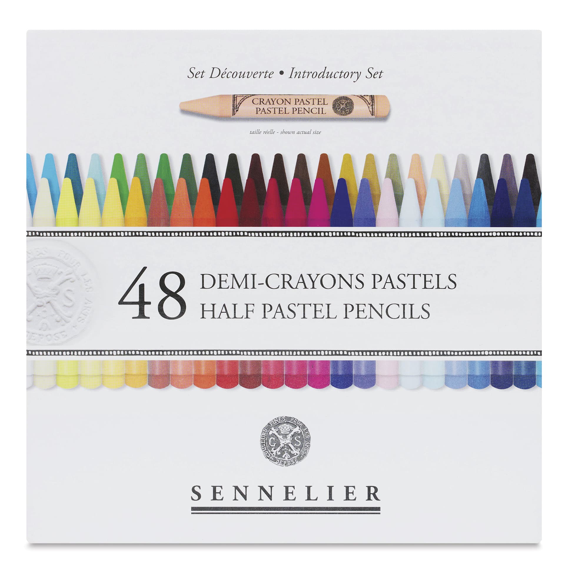 Sennelier Woodless Pastel Pencils - Set of 48, Assorted, Half Sticks, front of packaging