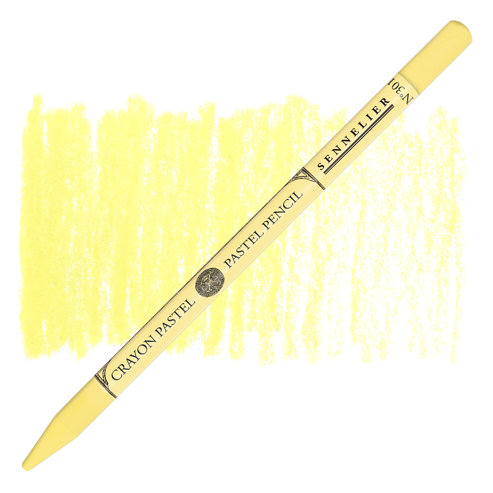 Sennelier Woodless Pastel Pencil - Cadmium Yellow Light Hue, pencil and swatch