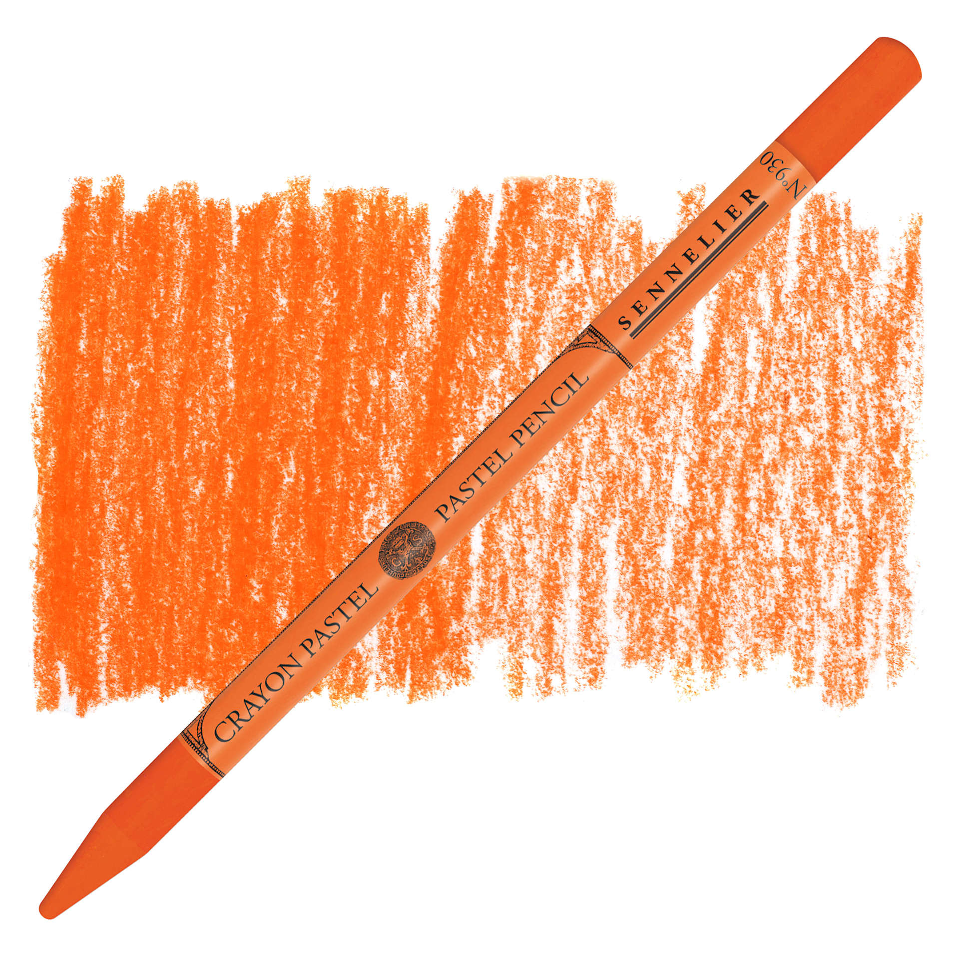 Sennelier Woodless Pastel Pencil - Nasturtium Orange, pencil and swatch