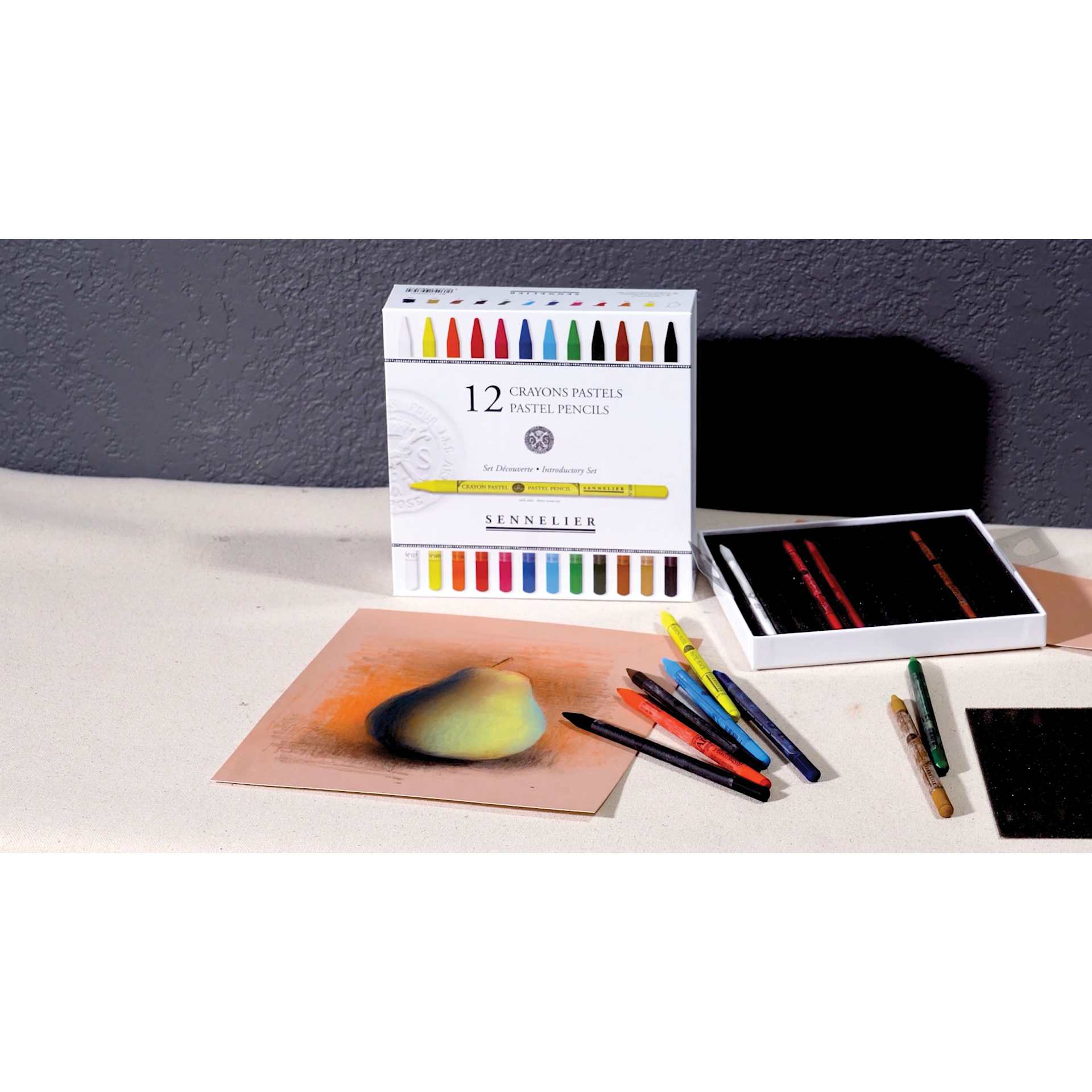 Sennelier Woodless Pastel Pencils, finished drawing with set