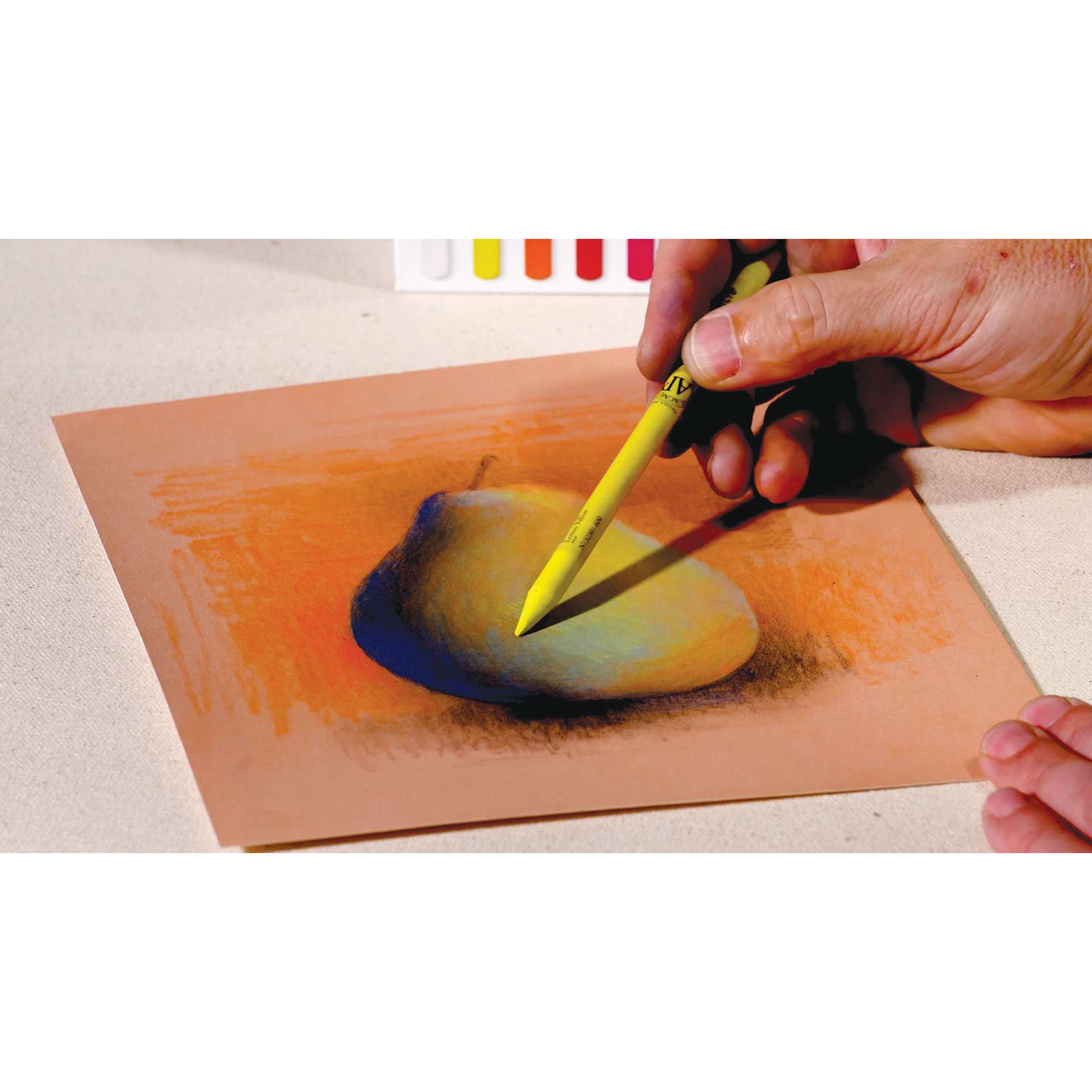 Sennelier Woodless Pastel Pencils, pear drawing