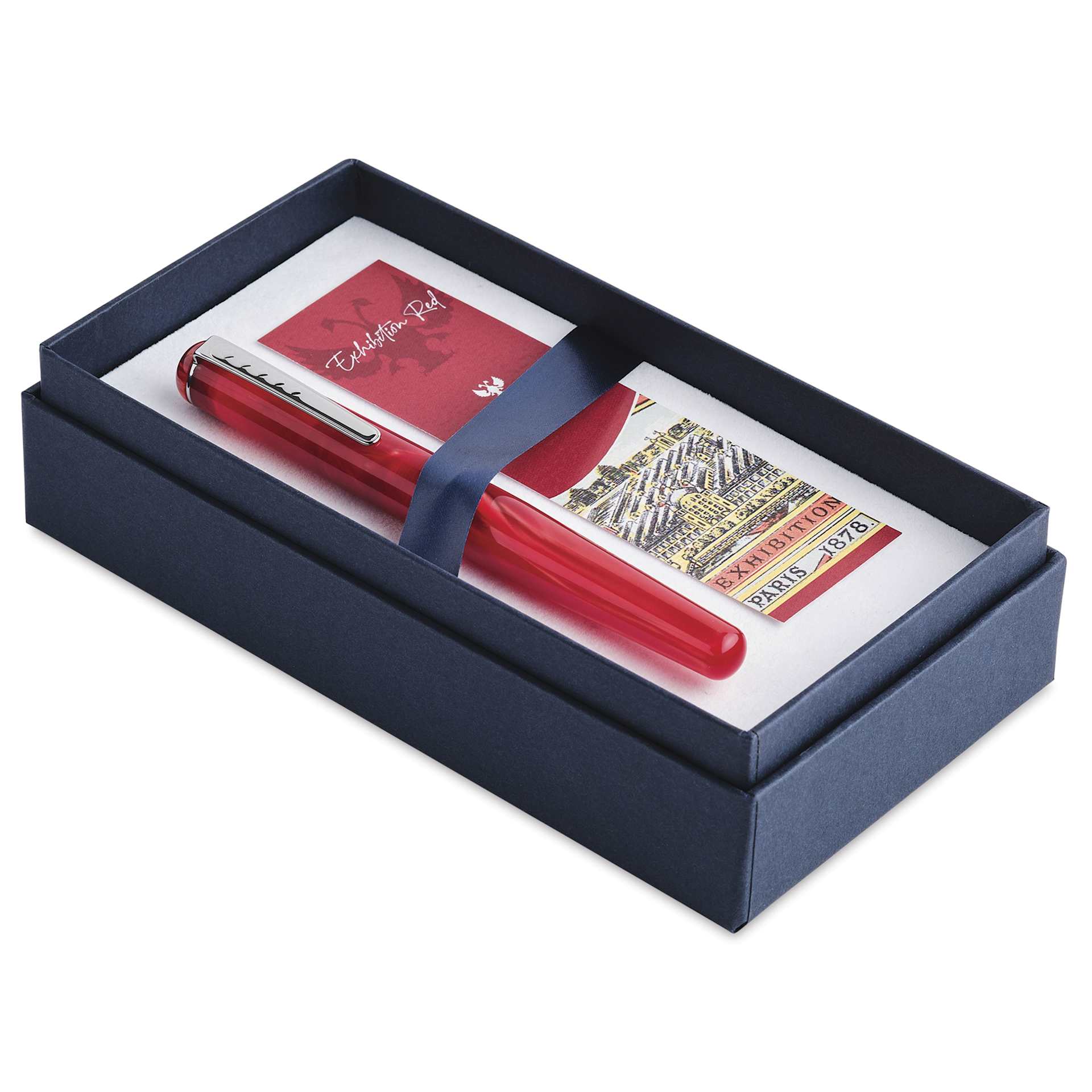 Tom Hessin Charles Collection Fountain Pen - Exhibition Red, pen inside of the packaging