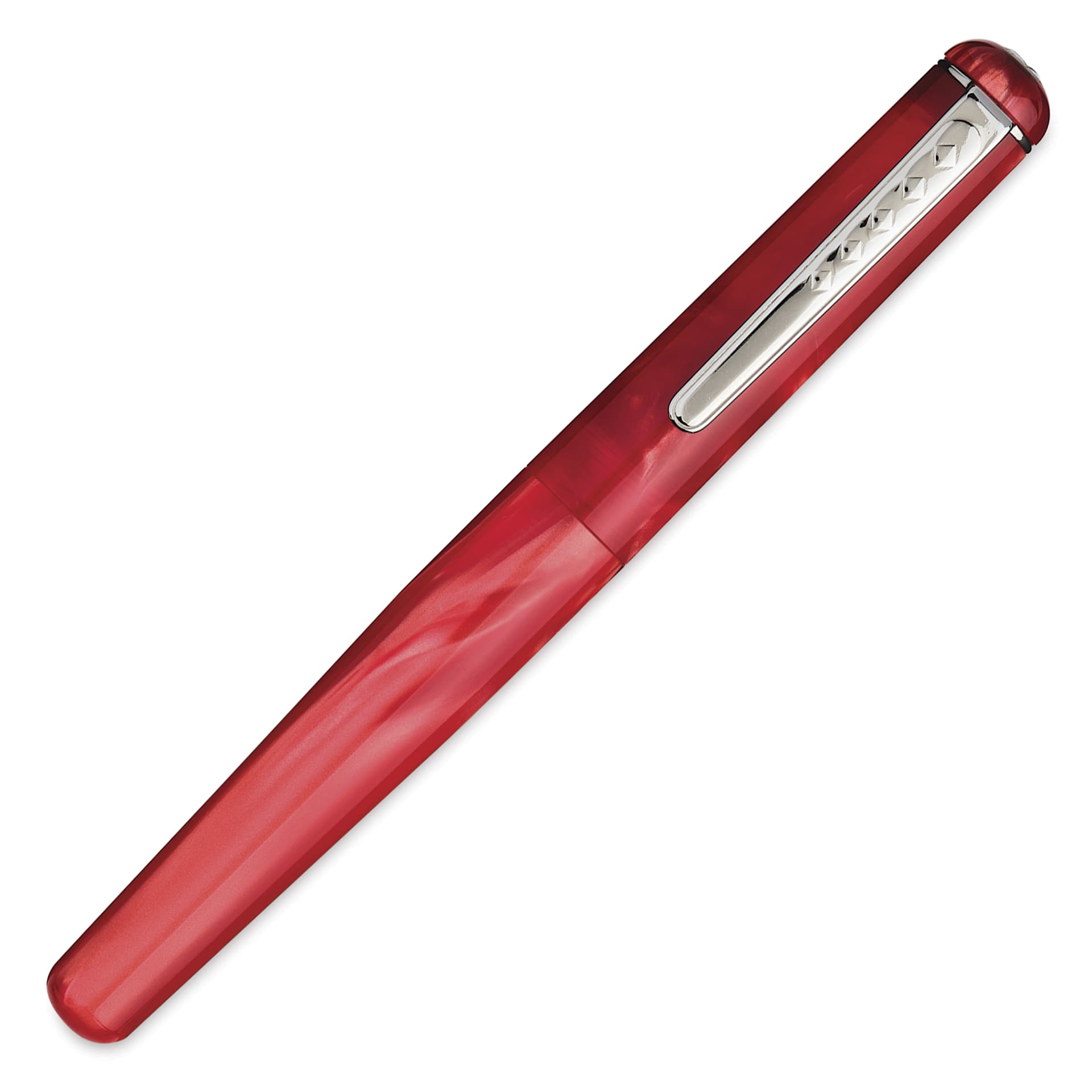 Tom Hessin Charles Collection Fountain Pen - Exhibition Red, cap on