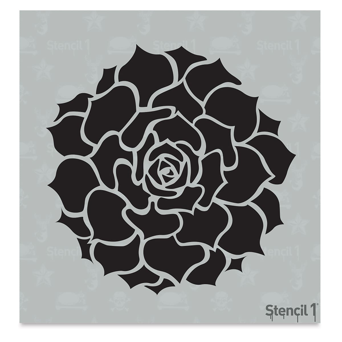 Stencil1 Stencil - Top view of Succulent Hens and Chicks Stencil