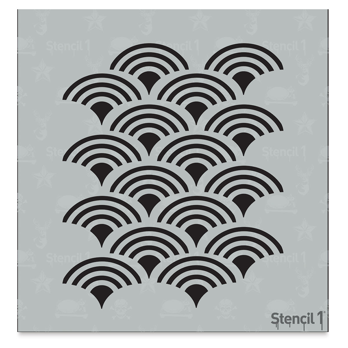 Stencil1 Stencil - Scallop, Repeat Pattern, 5-3/4" x 6"