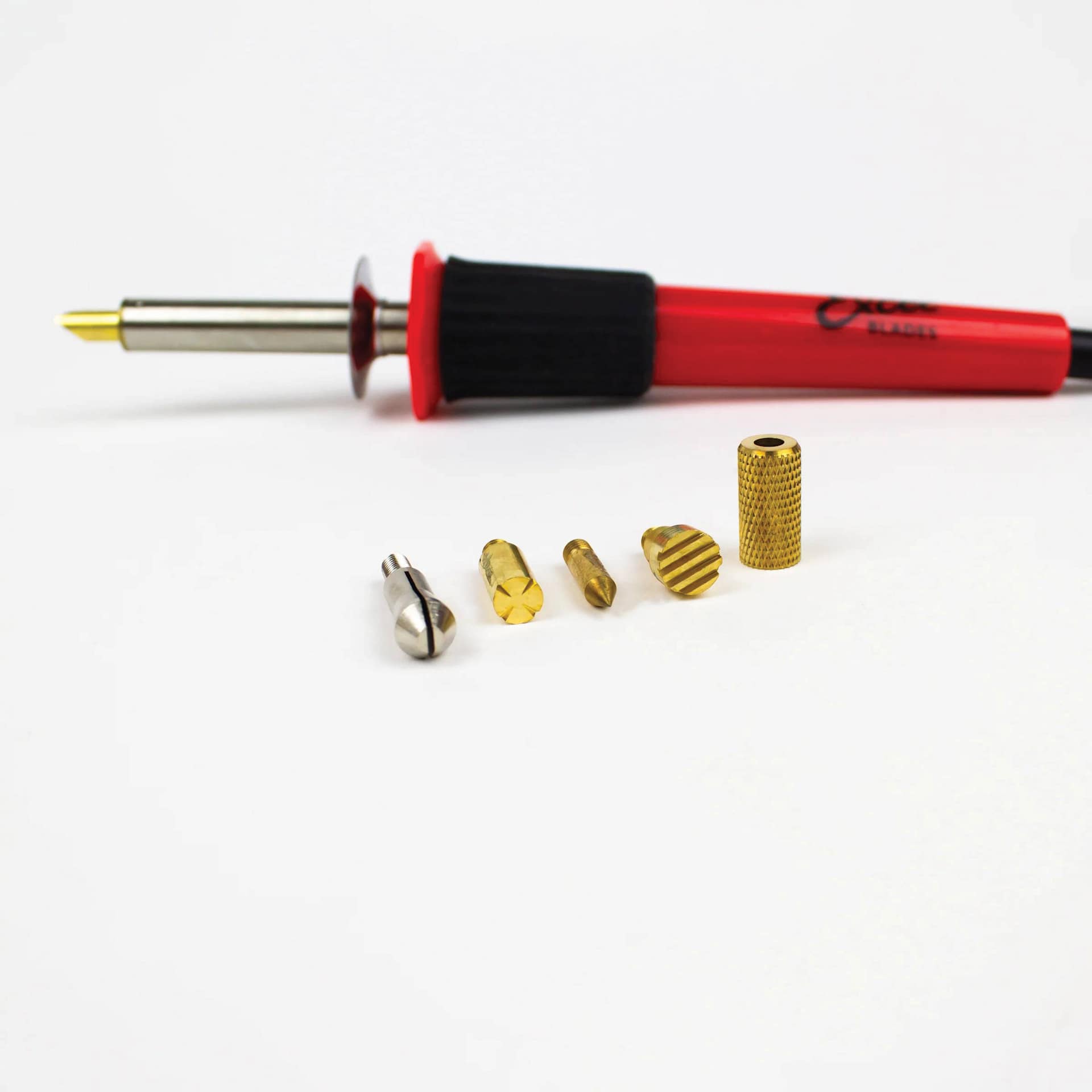 Excel Blades Wood Burning Kit for Beginners - pen next to interchangeable tips