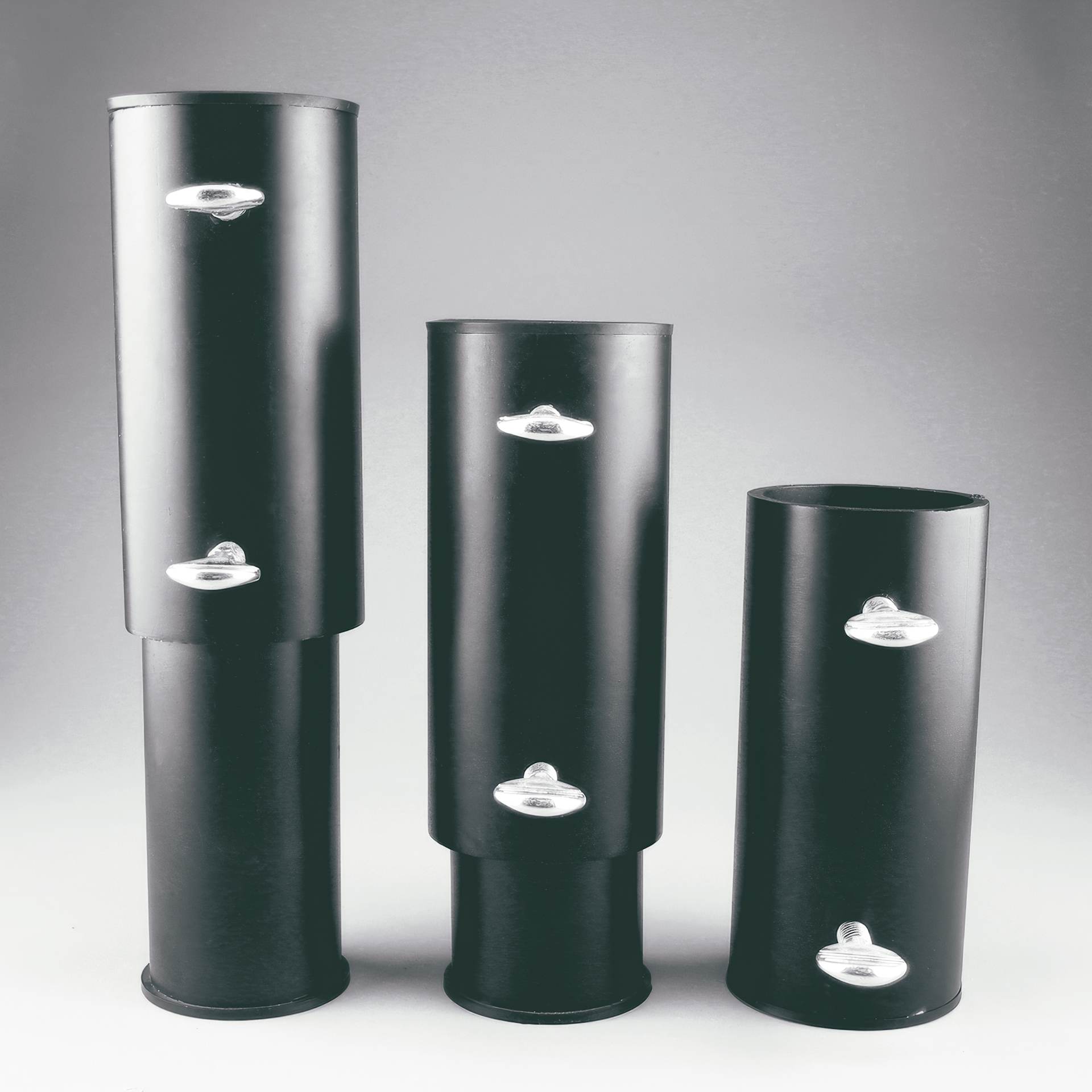 Brent Booties Leg Extensions - Set of 3 showing three possible heights 