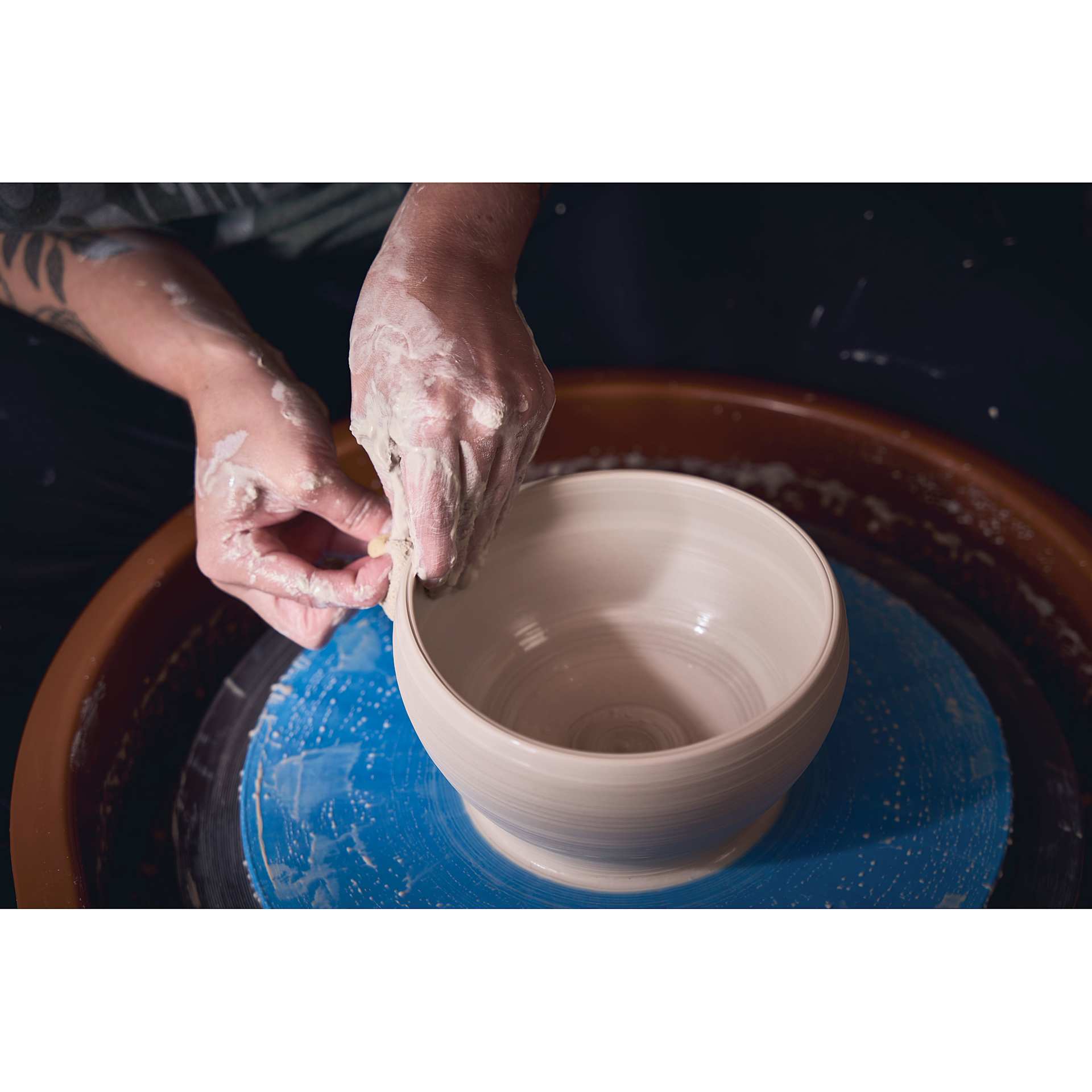 Speedball Bat with in-progress clay vessel