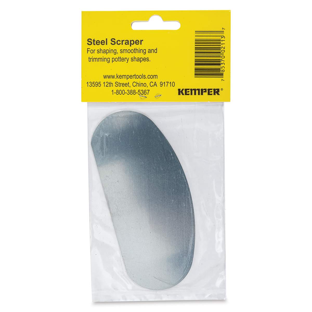 Kemper Steel Scrapers - 4", Smooth Edge, back of packaging