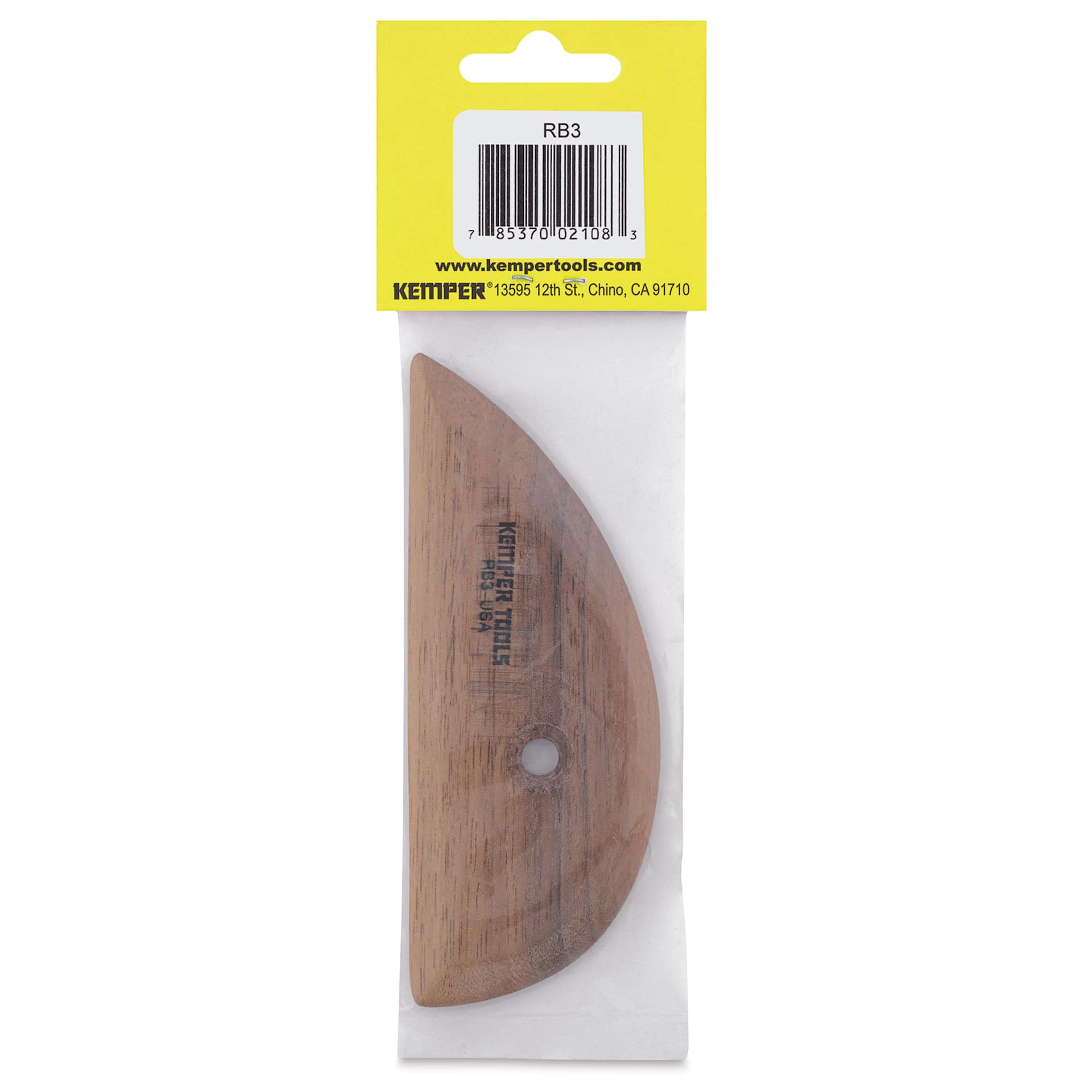 Kemper Hardwood Potter's Rib - RB3, 4-1/4" back of packaging