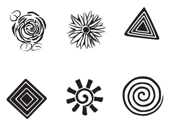 Mayco Press Tools - Drawing showing each full pattern in Small 3D Designs Set