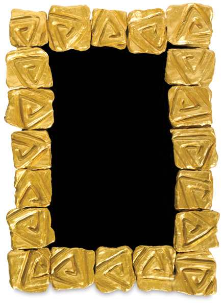 Mayco Press Tools - Finished Picture frame decorated with Triangular designed tiles