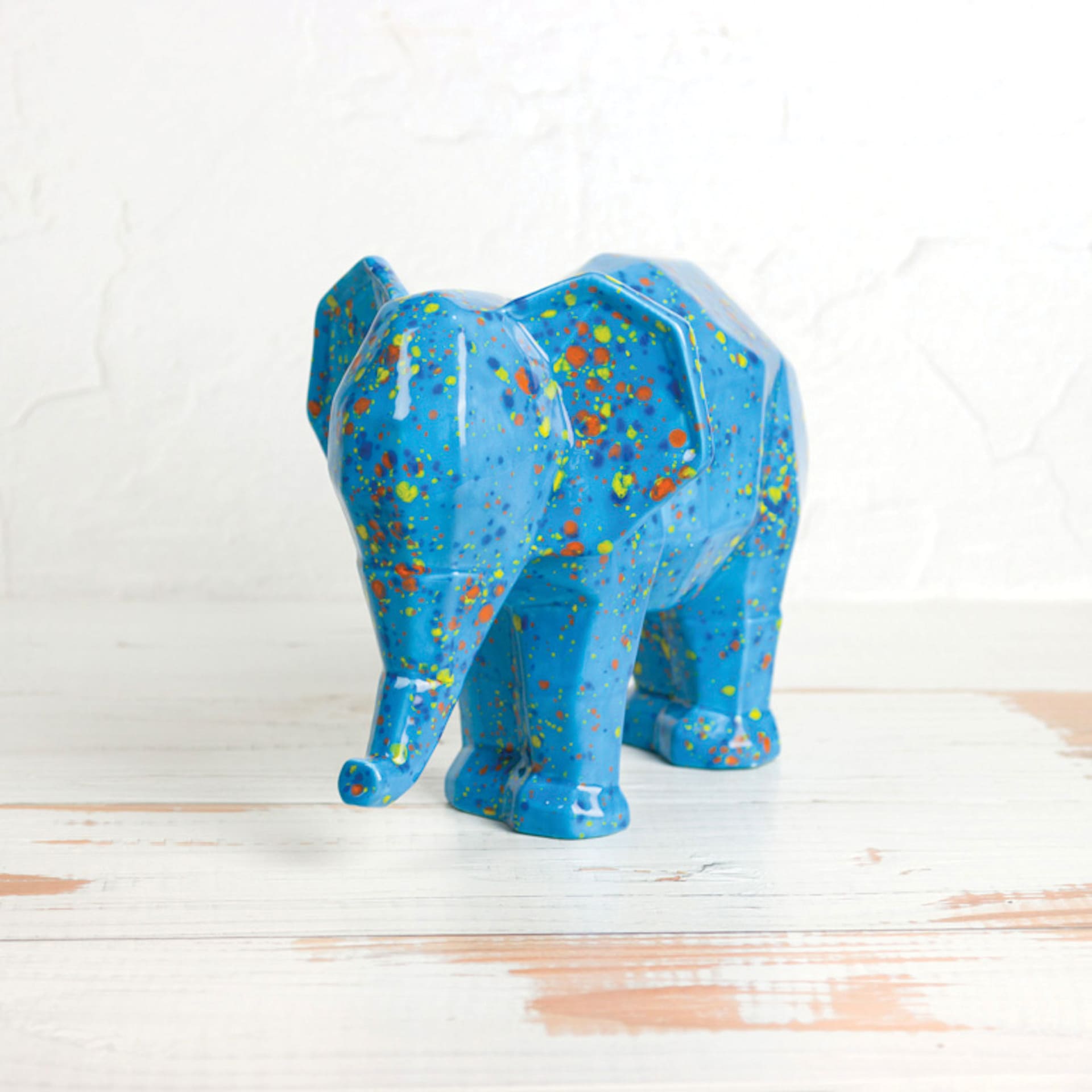 Mayco Jungle Gems Crystal Glaze - Blueberry Bubblegum - finished elephant statue example