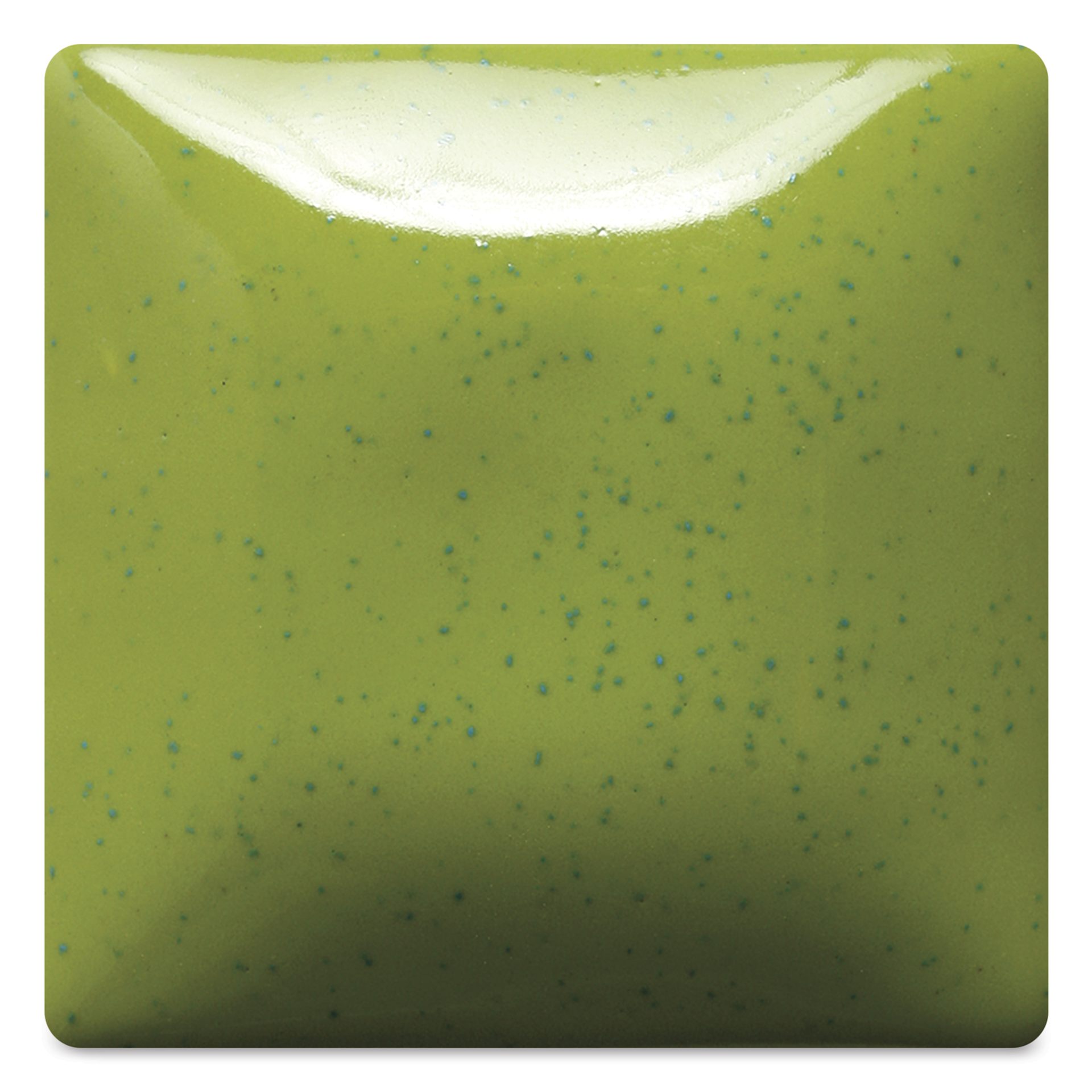 Mayco Speckled Stroke & Coat Glaze - Speckled Sour Apple, fired at cone 06 oxidation