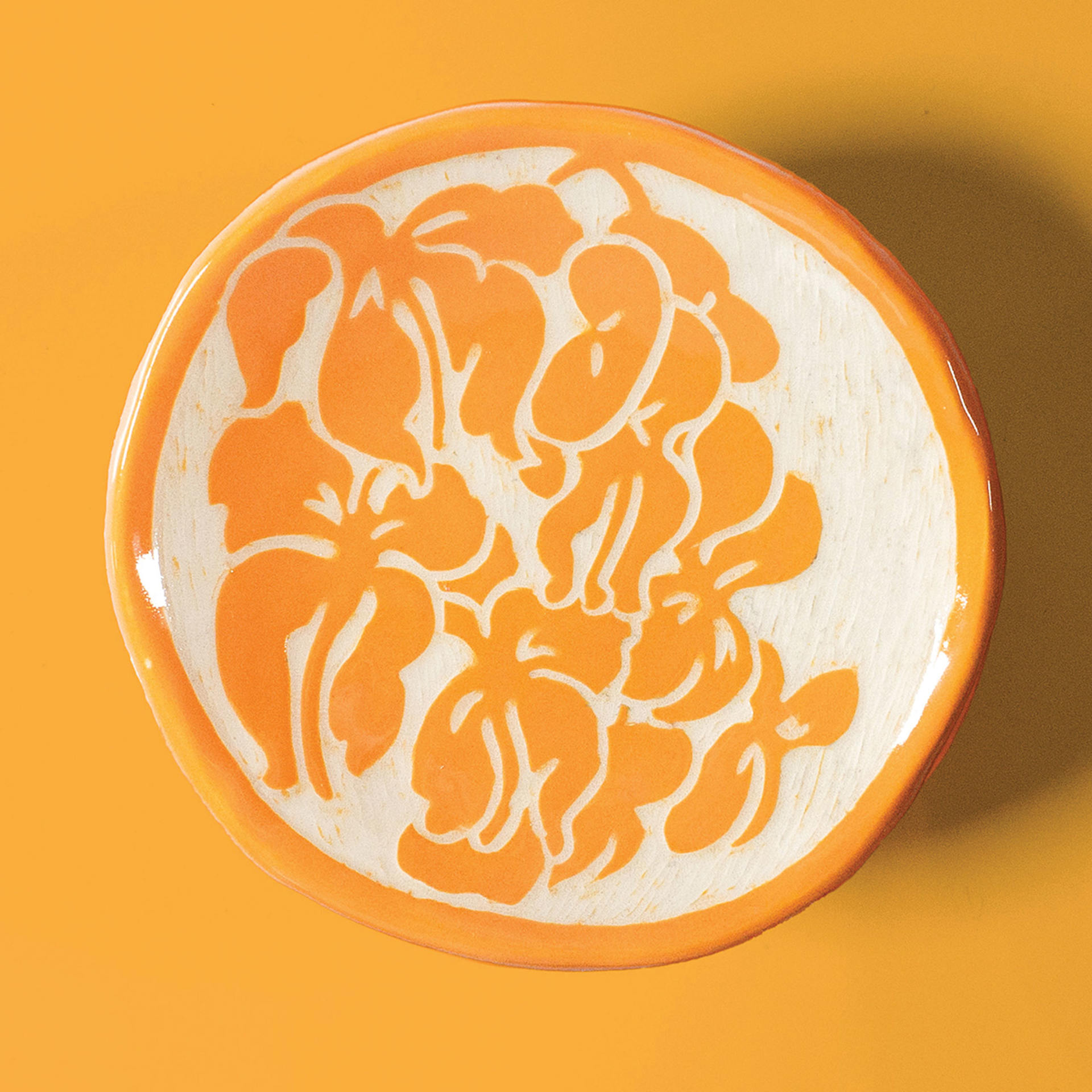 Amaco Lead-Free Velvet Underglaze - Nectar applied to clay surface