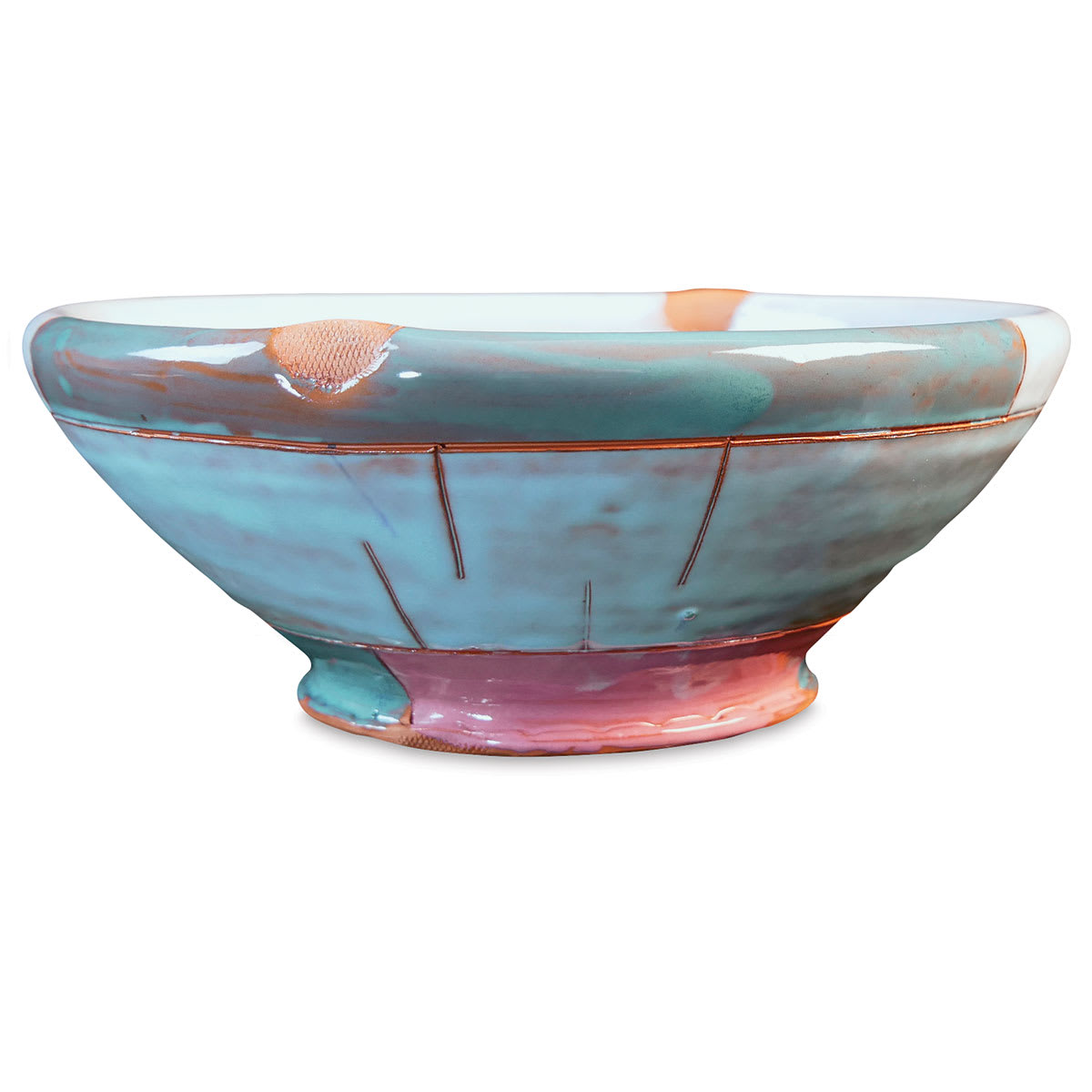 Amaco Low-Fire Opalescent - Example of Fired Glaze Bowl