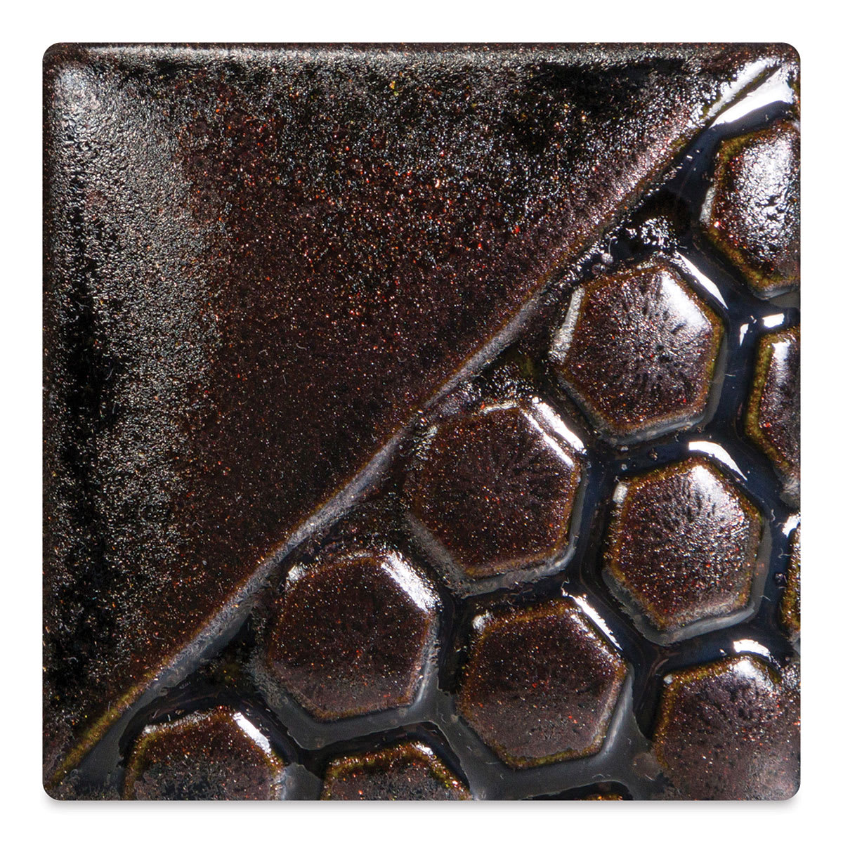 Mayco Elements Glaze - Black Adventurine, fired at cone 06 oxidation