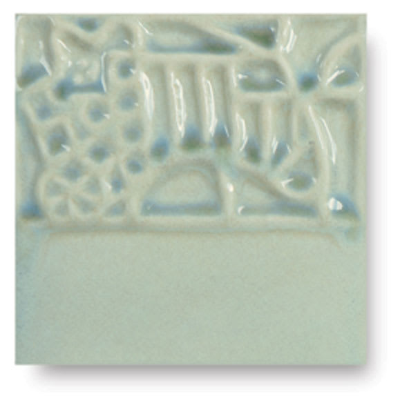 Mayco Elements Glaze - Sea Spray, shown on example tile