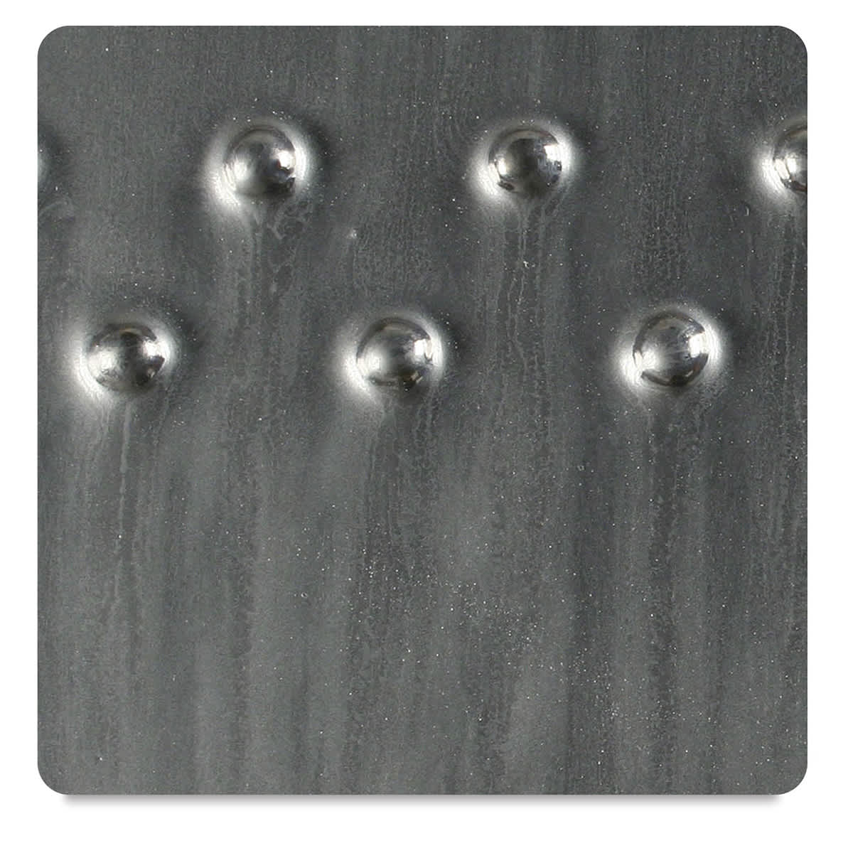 Amaco Potter's Choice Glazes - Saturation Metallic, Sample in light-medium metallic gray.