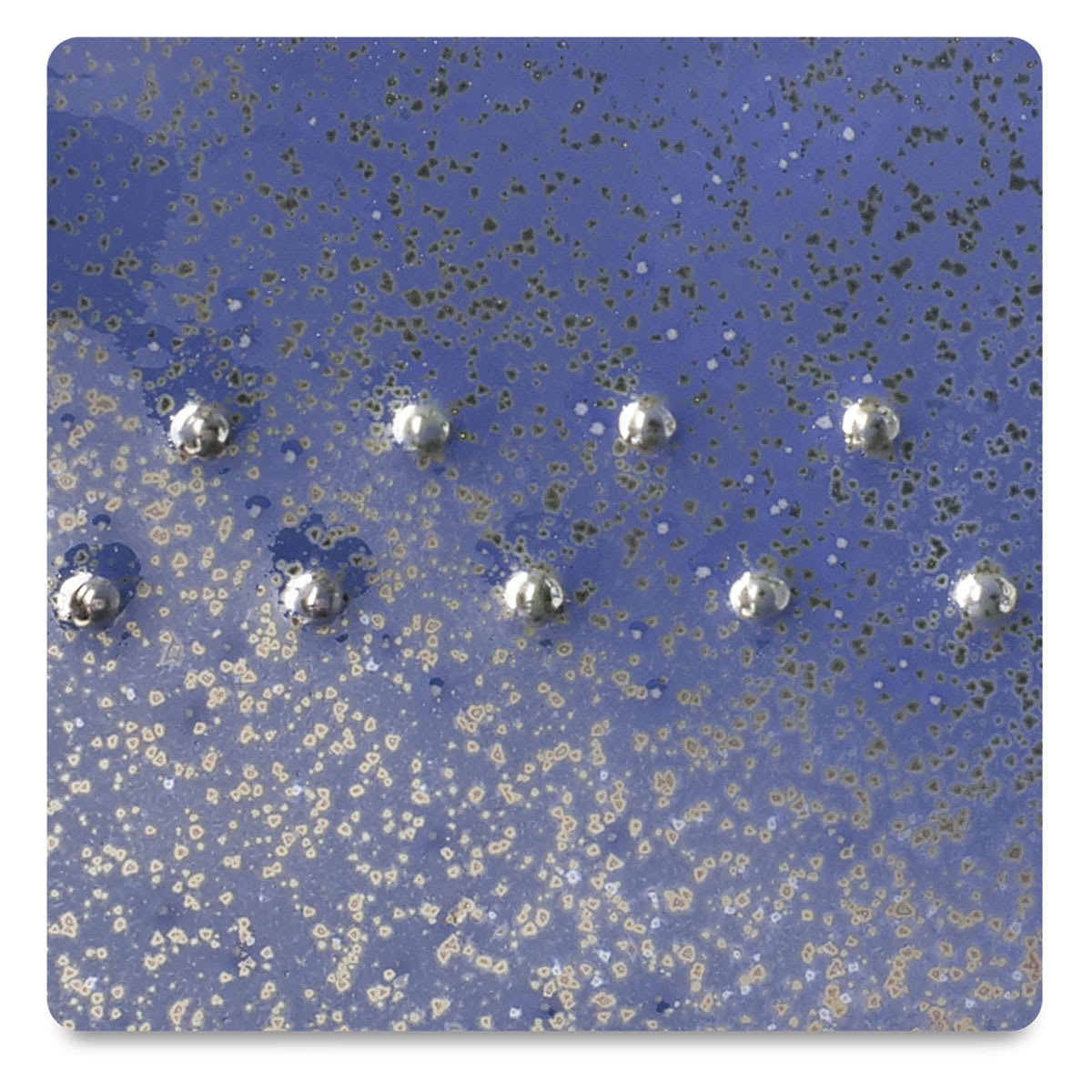Amaco Potter's Choice Glazes - Blue Spark, PC-11. Color sample of light-dark color texturing.