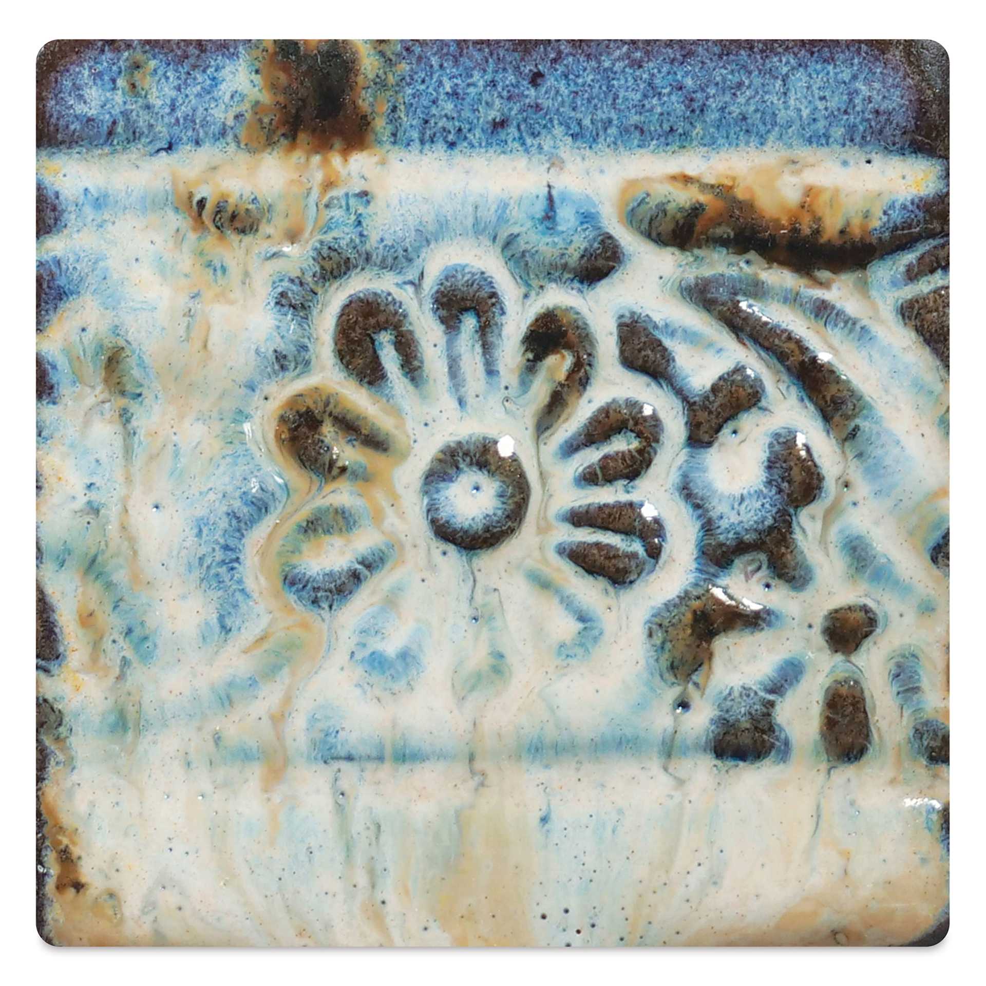 Amaco Potter's Choice Flux Glaze - Pint, River Birch, fired tile