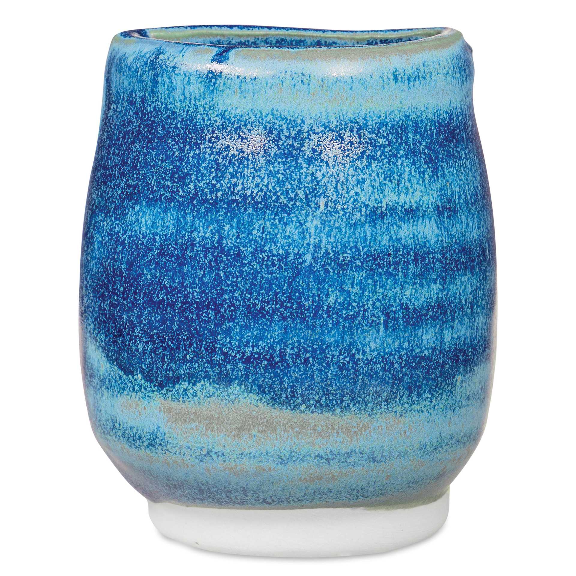 Amaco Potter's Choice Glaze - Tuscan Blue fired to cone 5 oxidation applied to upright vessel