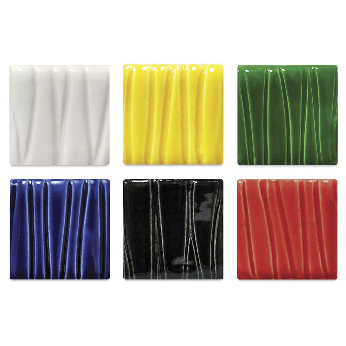 Speedball Earthenware Glazes - Color swatches of School pack of 6 shown