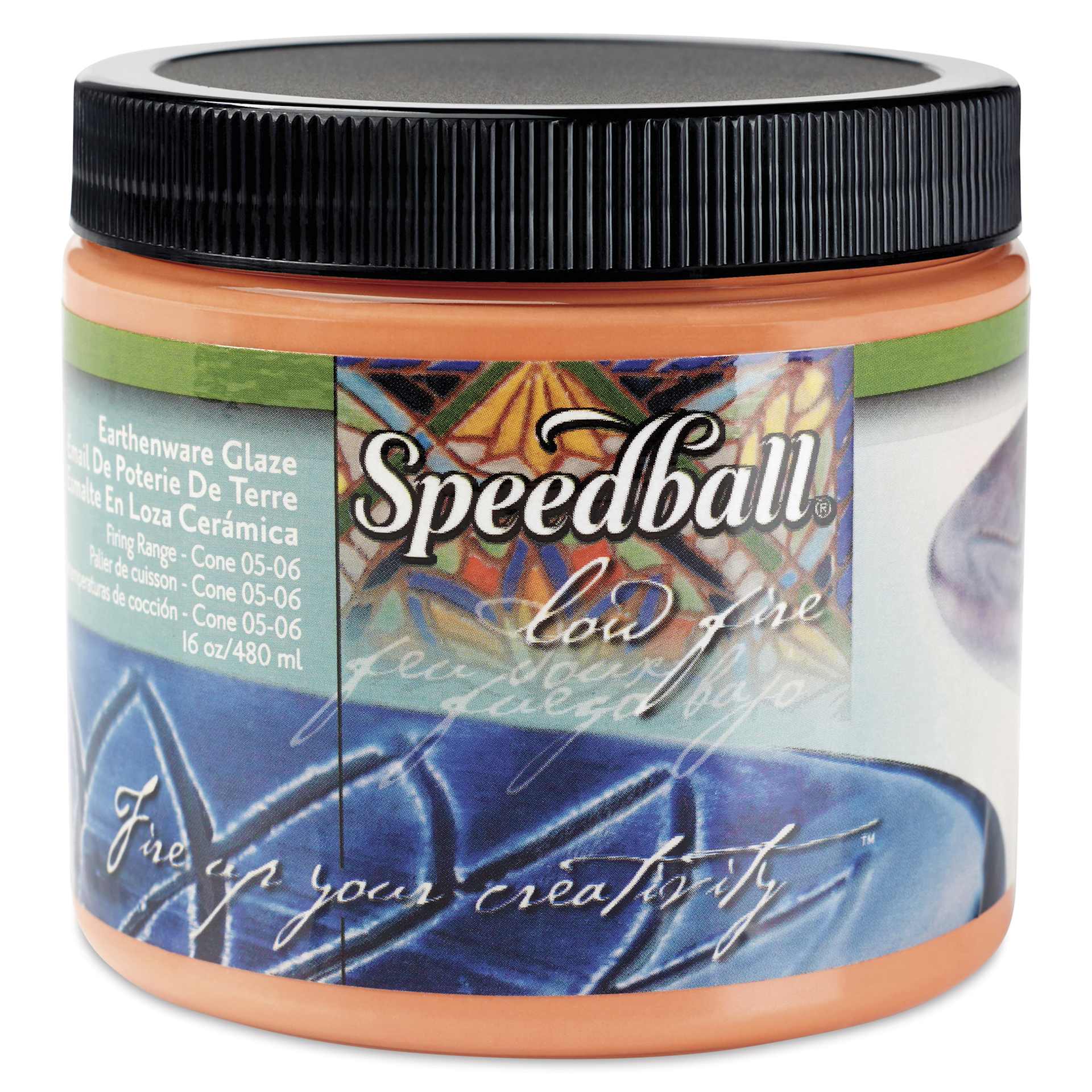 Speedball Earthenware Glaze - 16 oz, Medium Blue