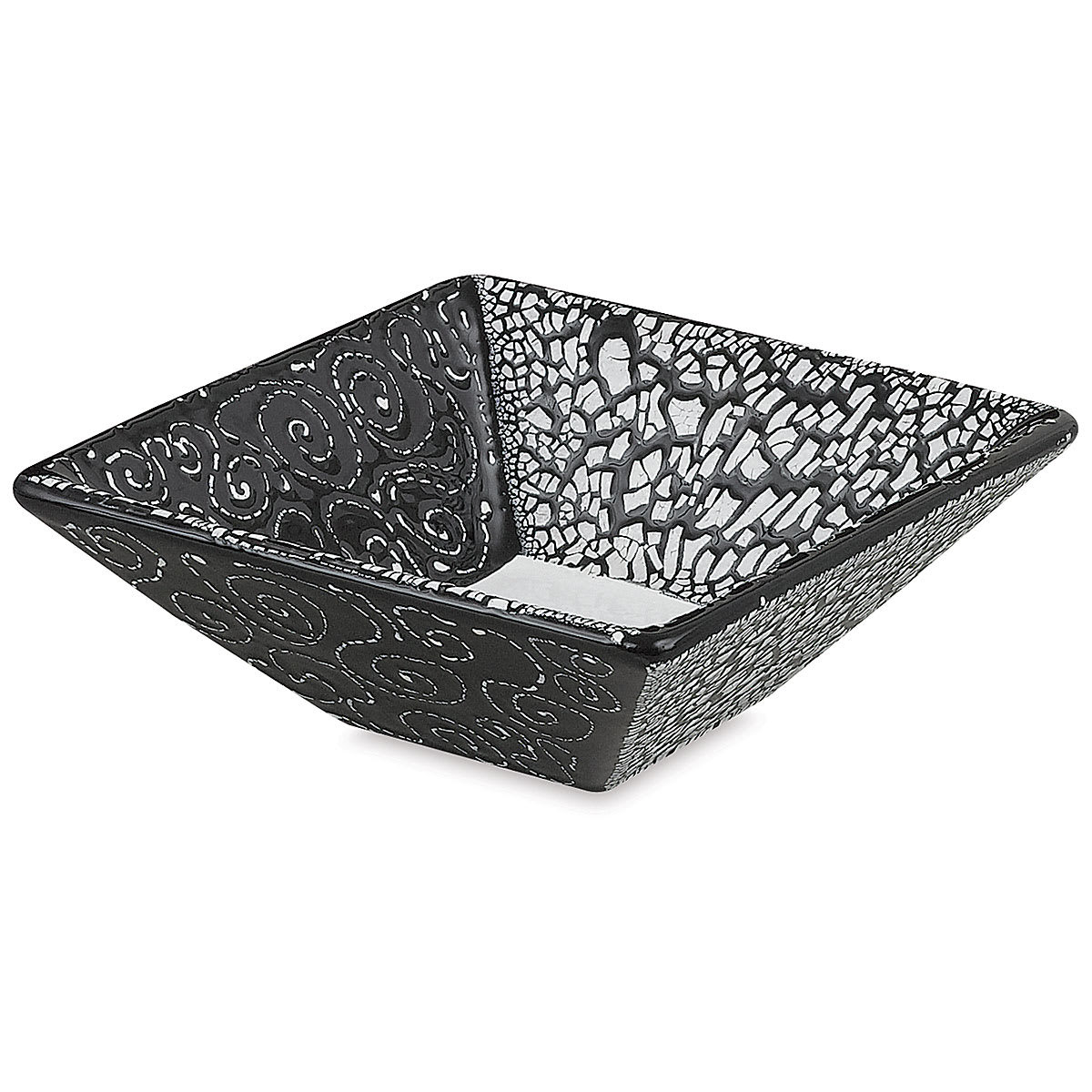 Mayco Cobblestone Glaze - Black on white bowl