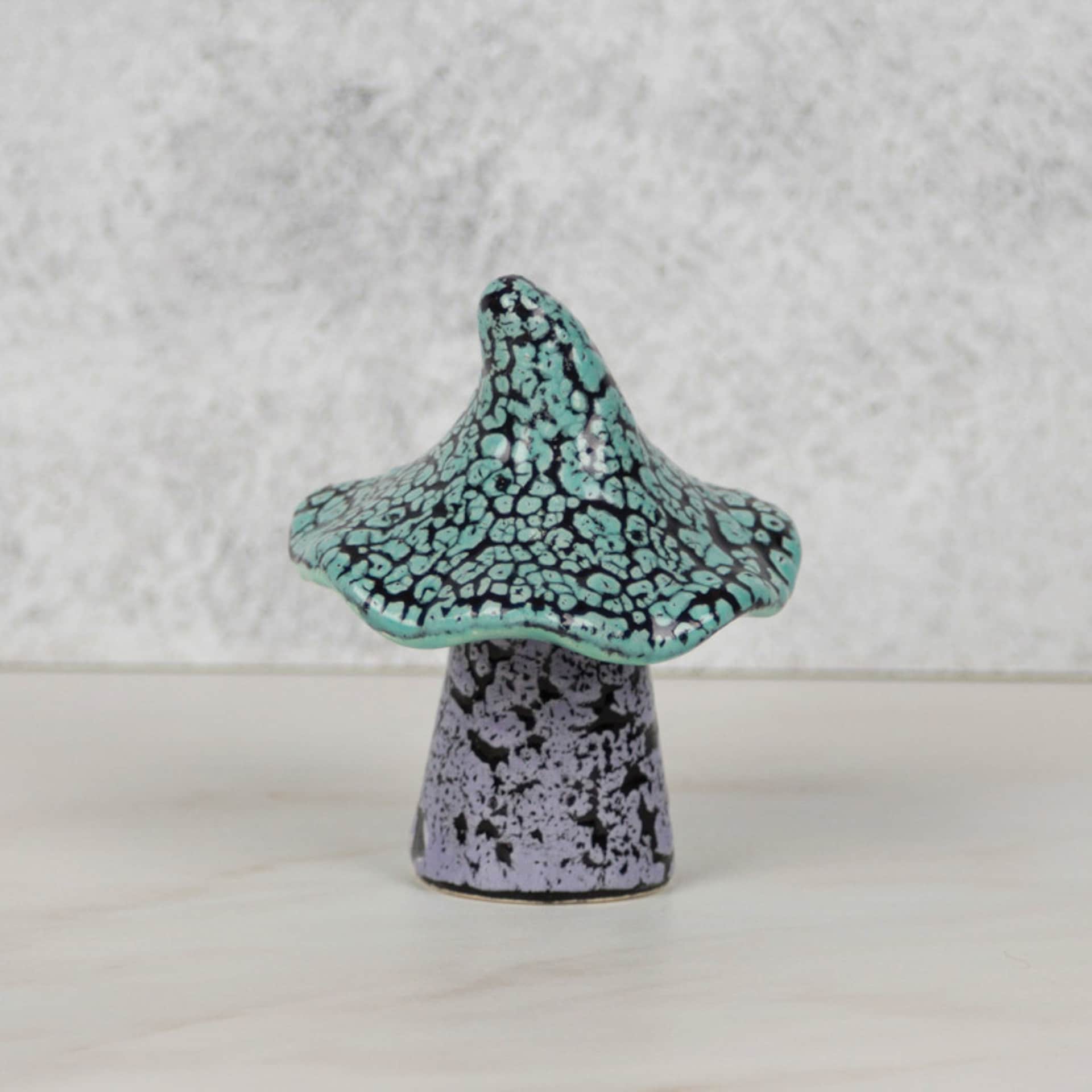 Mayco Cobblestone Glaze - finished mushroom statue example