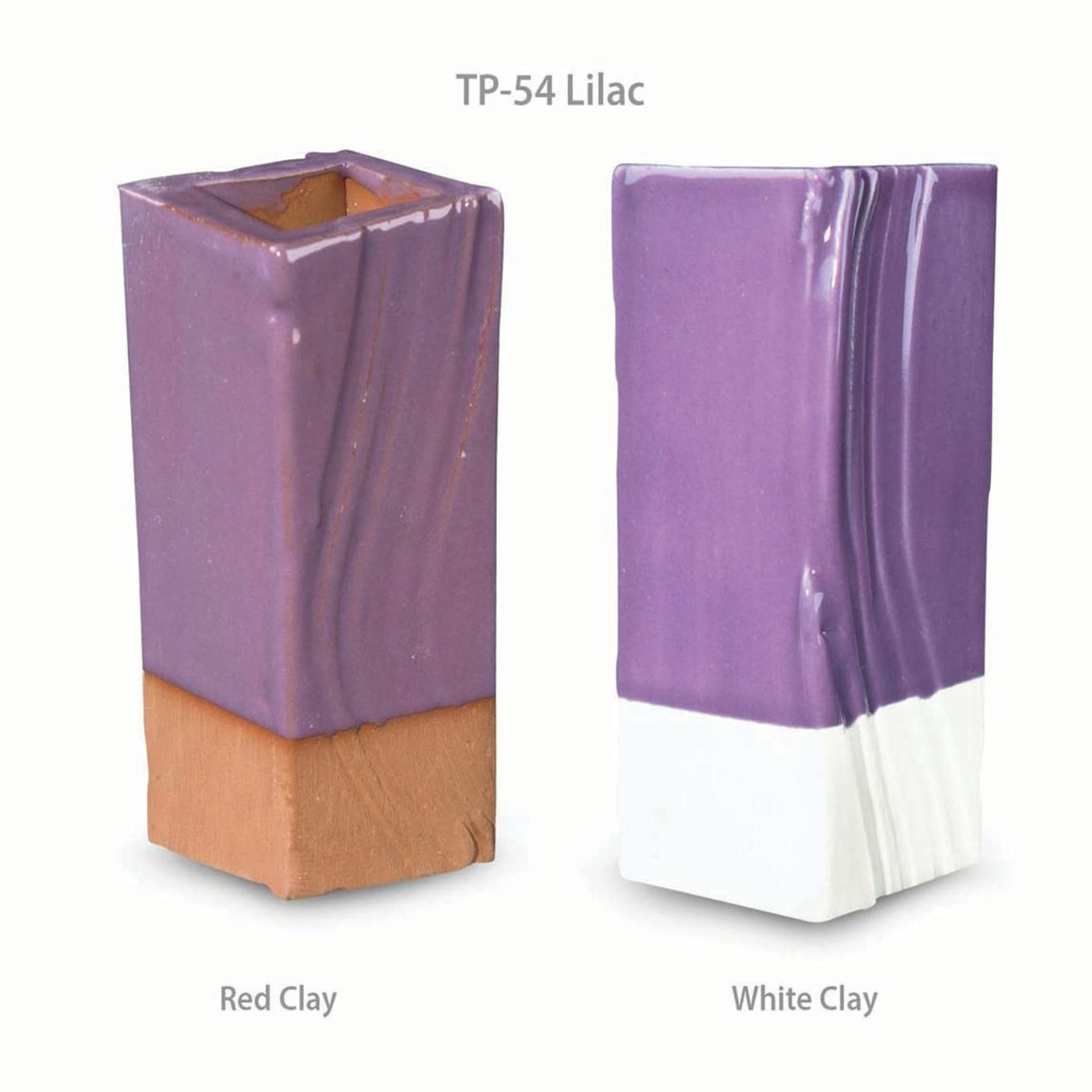 Amaco Teacher's Palette Glaze - Pint, Lilac clay comparison