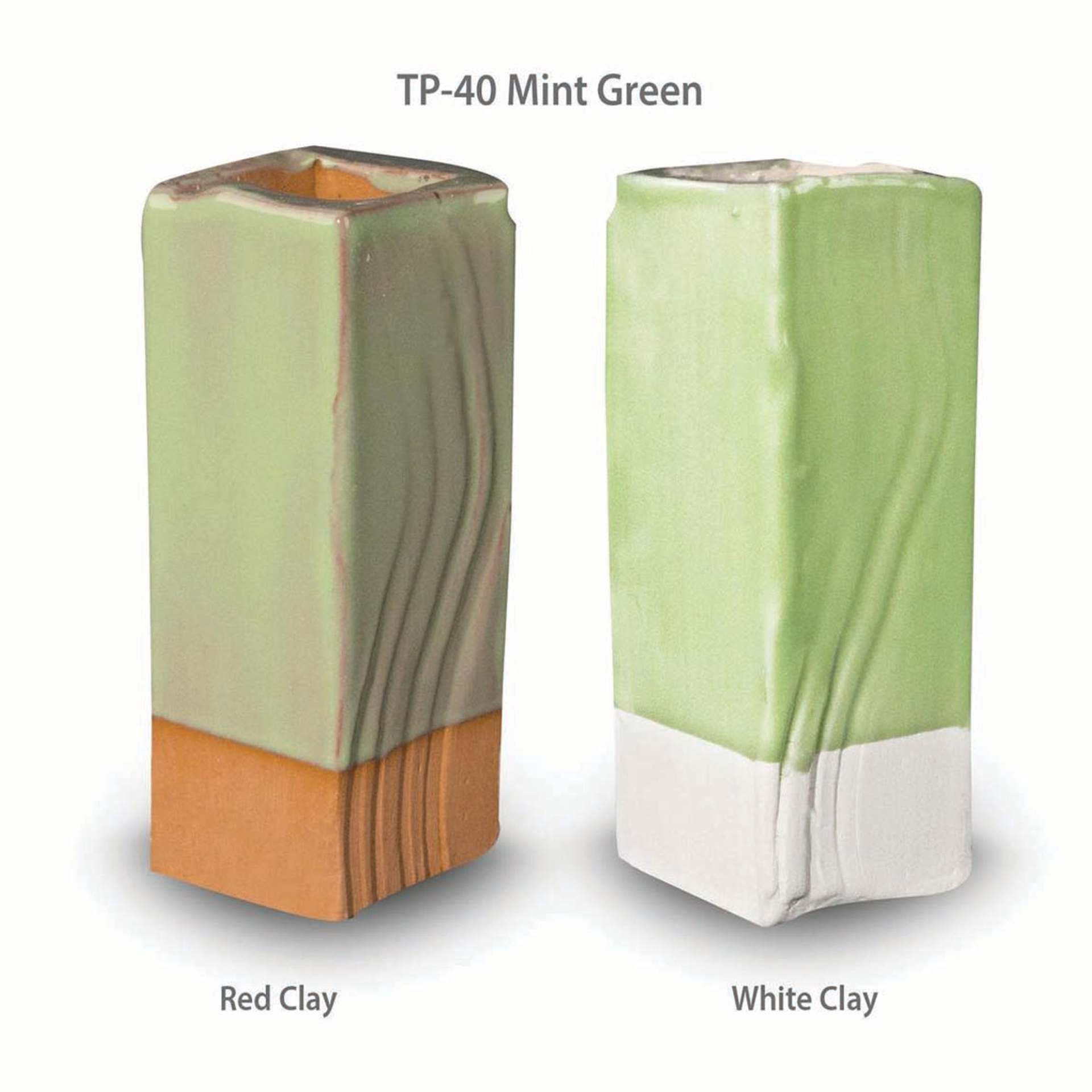 Amaco Teacher's Palette Glaze - Pint, Mint Green clay comparison