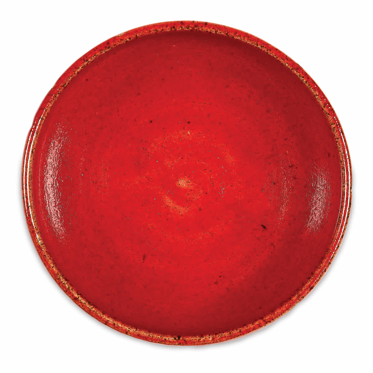 Blick Essentials Gloss Glaze, Candy Apple. Inside of bowl shown fired at Cone 6 on Amaco #480 Clay.