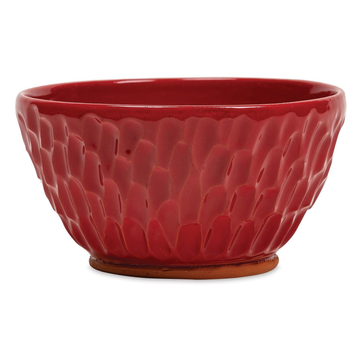 Blick Essentials Gloss Glaze, Candy Apple. Bowl fired at Cone 06 on Blick Low Fire Red Clay.