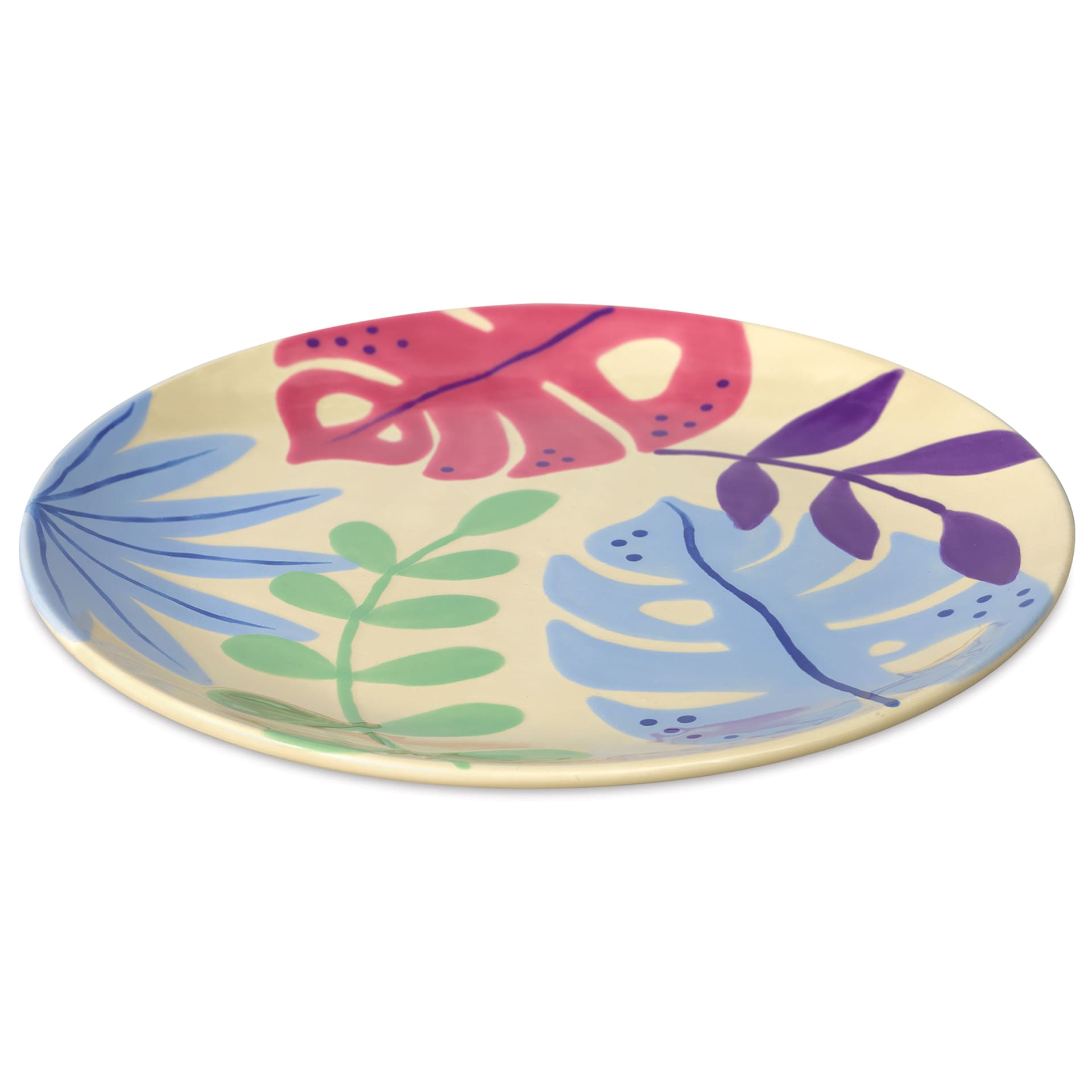 Blick Essentials Gloss Glaze - Pint, Amethyst - finished plate example