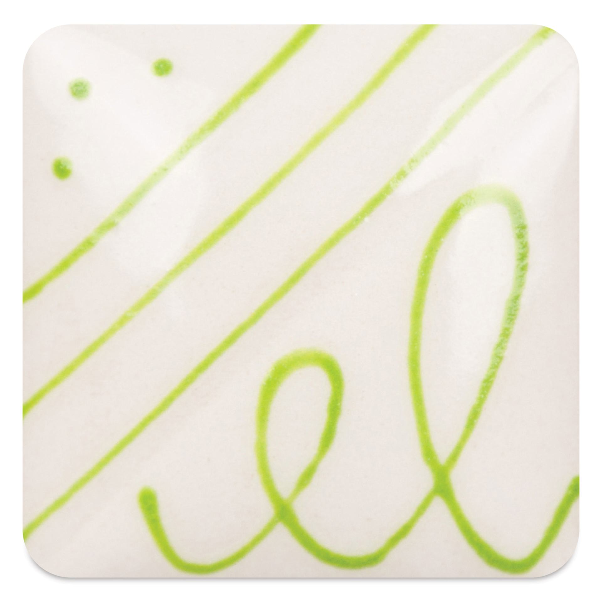 Mayco Designer Liners - Bright Green fired to cone 6 oxidation