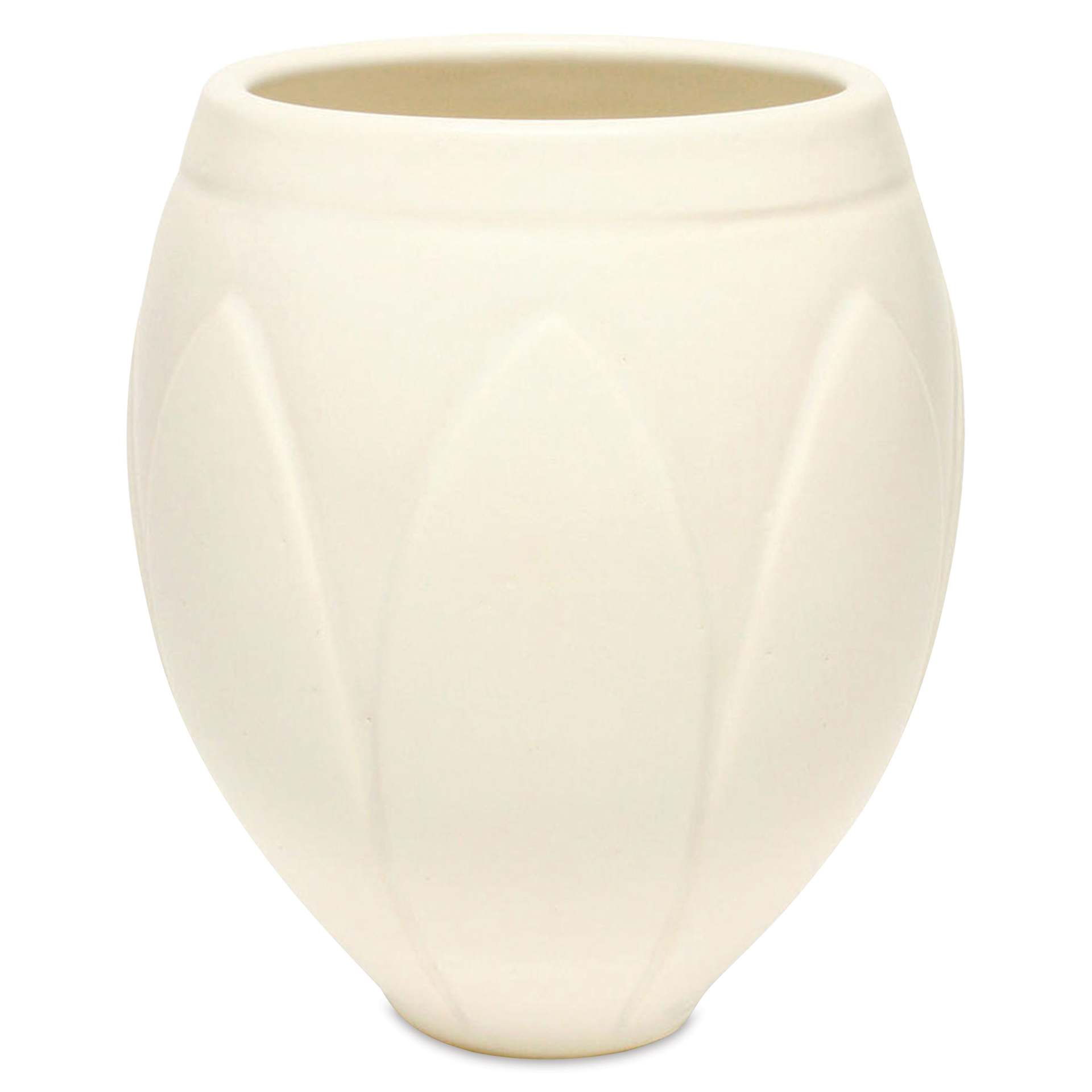 Amaco Satin Matte Glaze - SM-11, White applied to upright vase