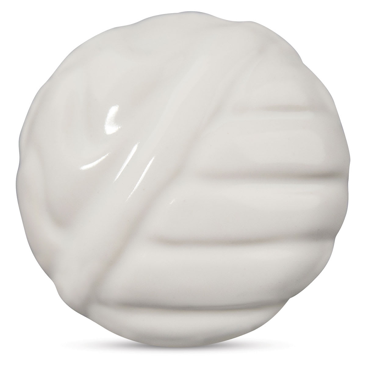 Amaco No. 25 White Art Clay - White glaze example on clay sphere.