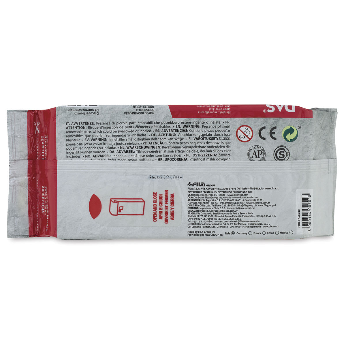 DAS Modeling Clay - Stone, 2.2 lb - back of packaging