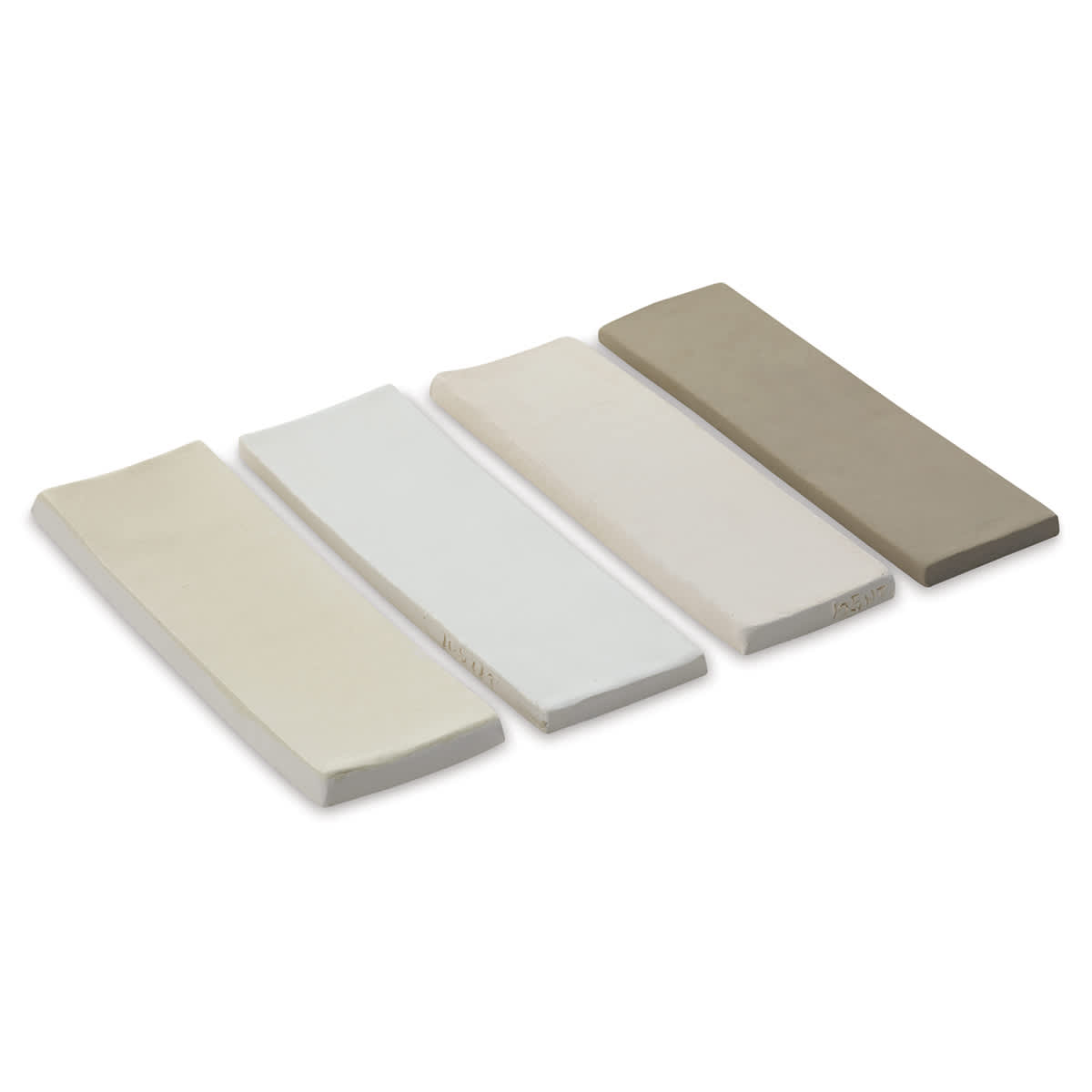 Standard Clay Company 105 White Talc-Free Clay, samples angled view