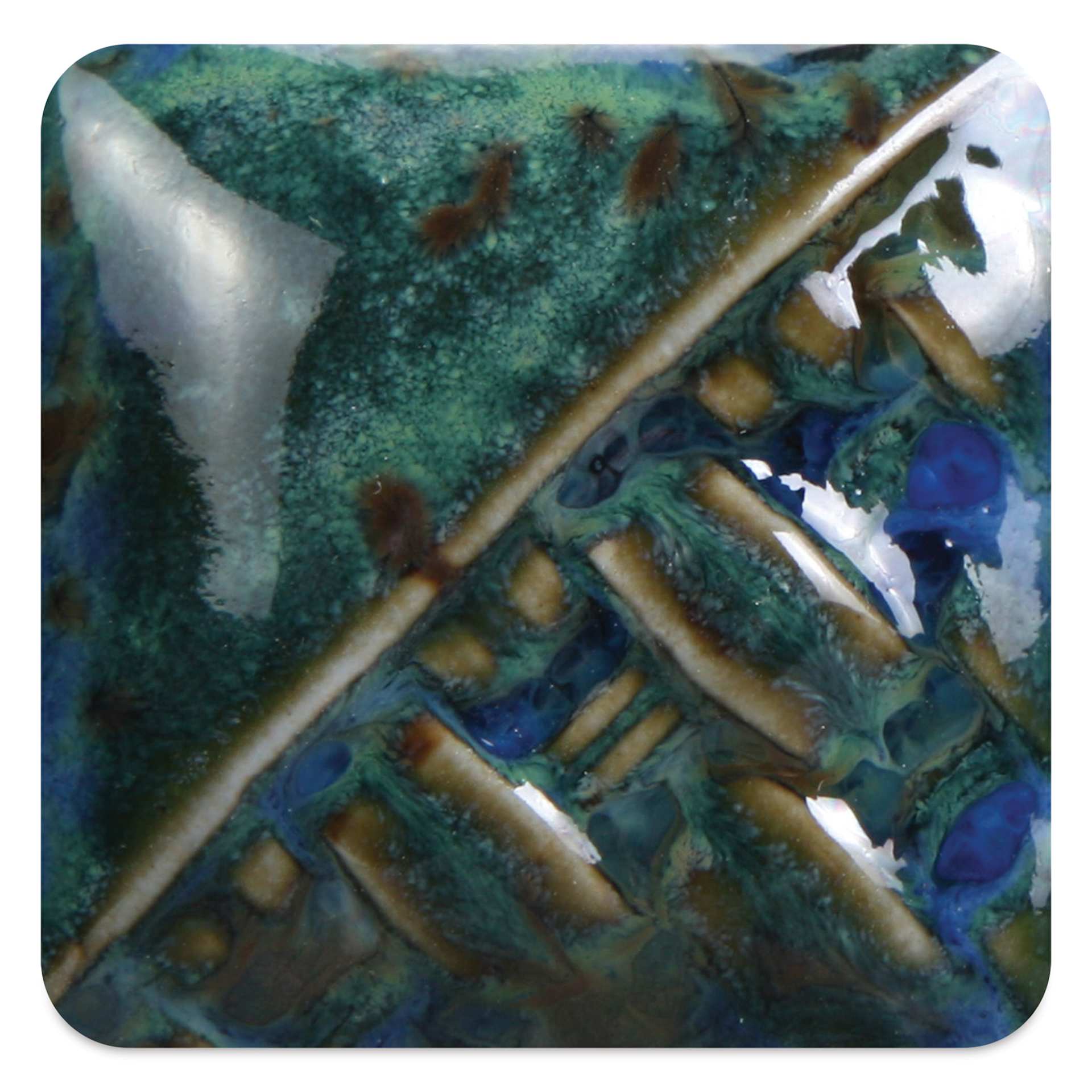 Mayco Stoneware Crystal Glaze - Midnight Rain fired to cone 10 reduction