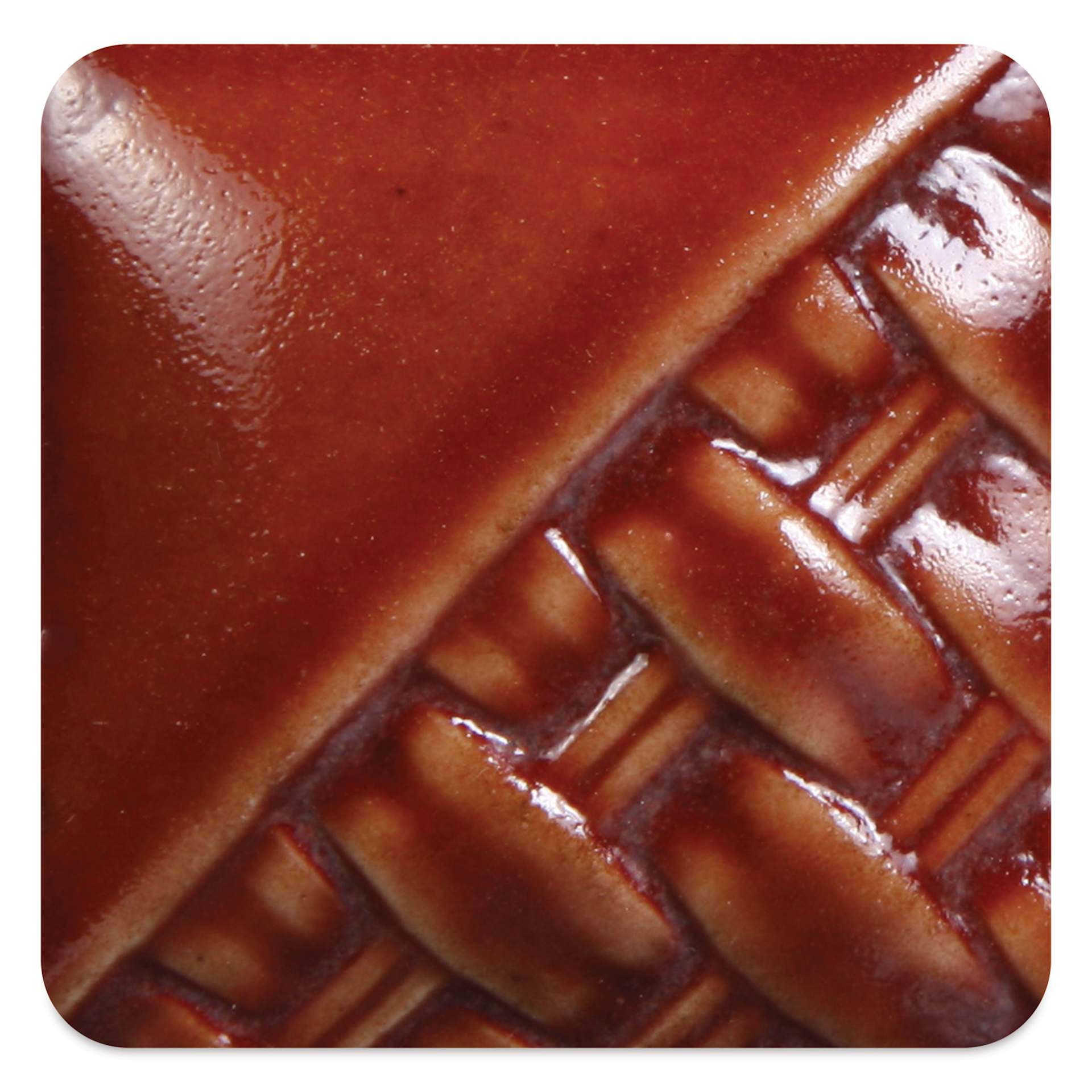 Mayco Stoneware Classic Glaze - Cinnabar, fired at cone 10 reduction