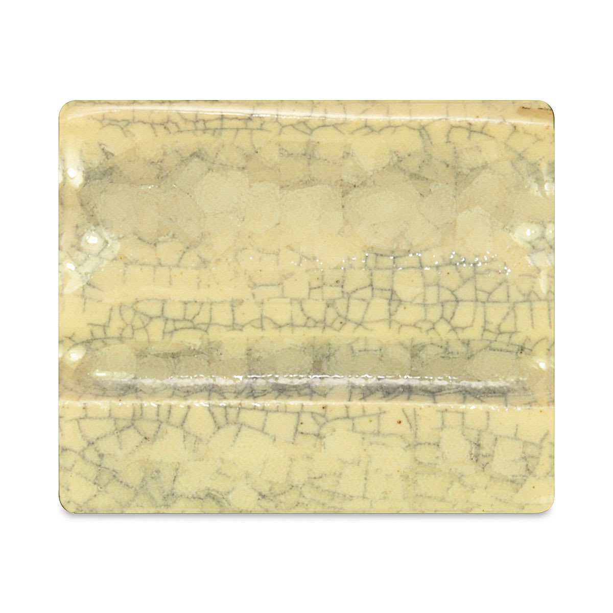 Spectrum Stoneware Glazes - Finished tile showing Clear Crackle finish