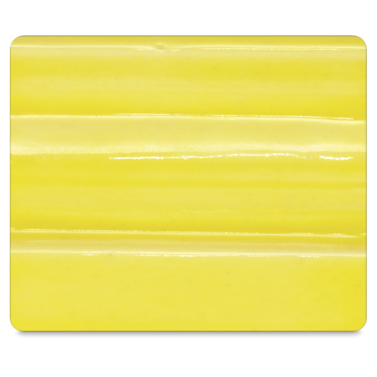 Spectrum Stoneware Glazes - Finished tile showing Butter Yellow Glaze color