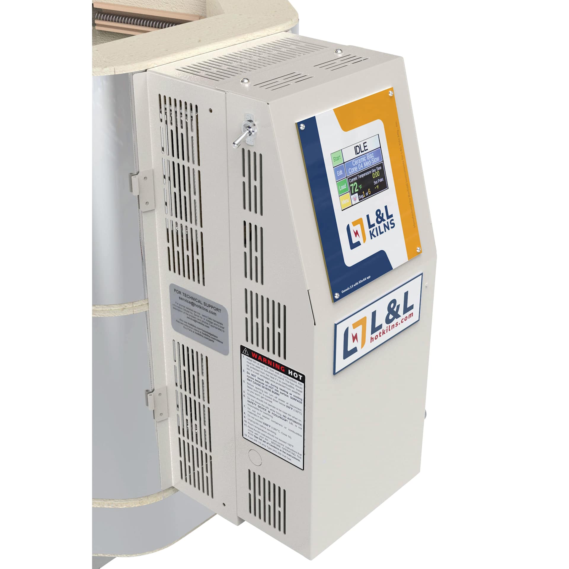 L&L Easy Fire Kiln - E14S-3, W3840, 240V, P1, 20.0 Amp close-up of control panel