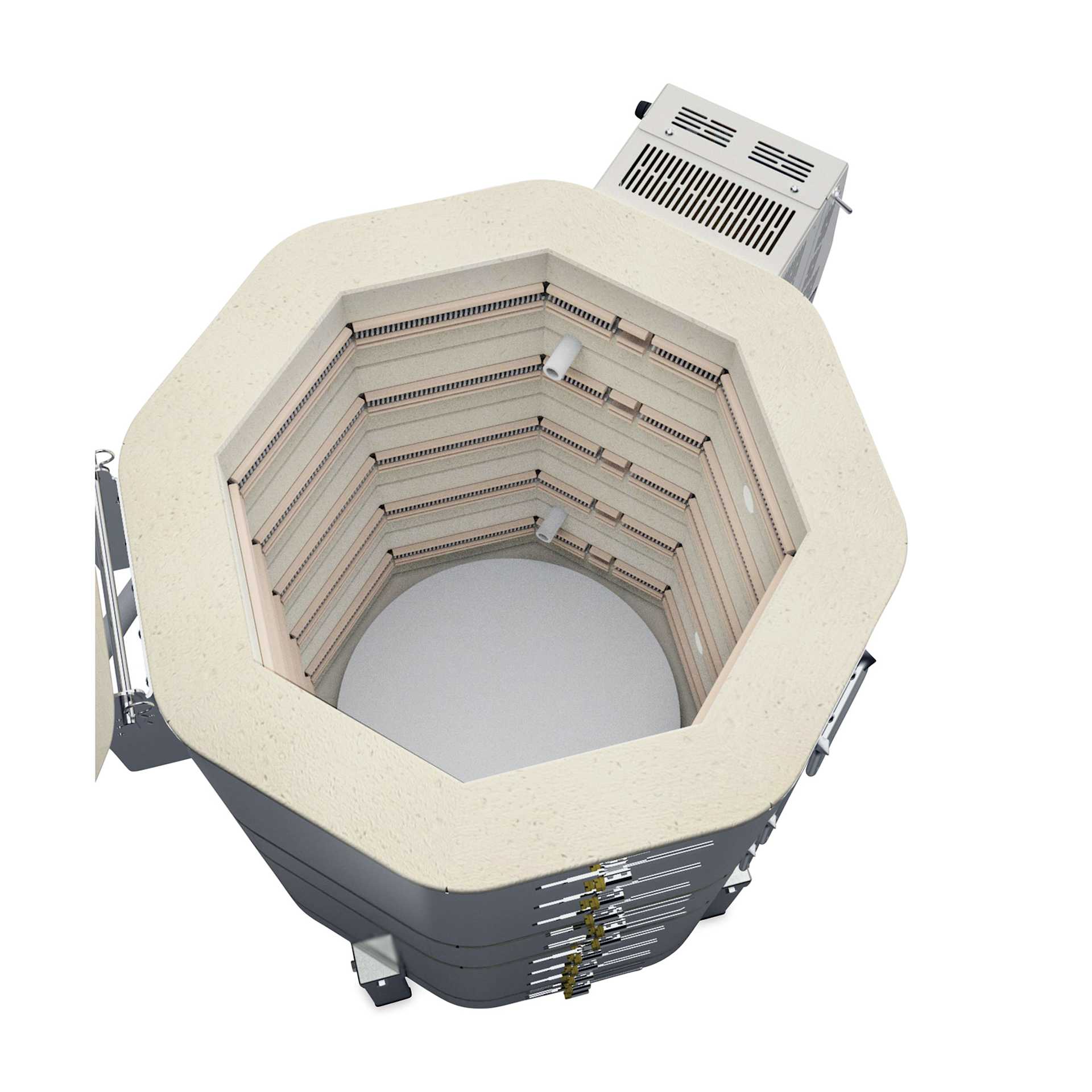 L&L Easy Fire Kiln - E18M-3, W8000, 208V, P3, 38.5 Amp open, top view